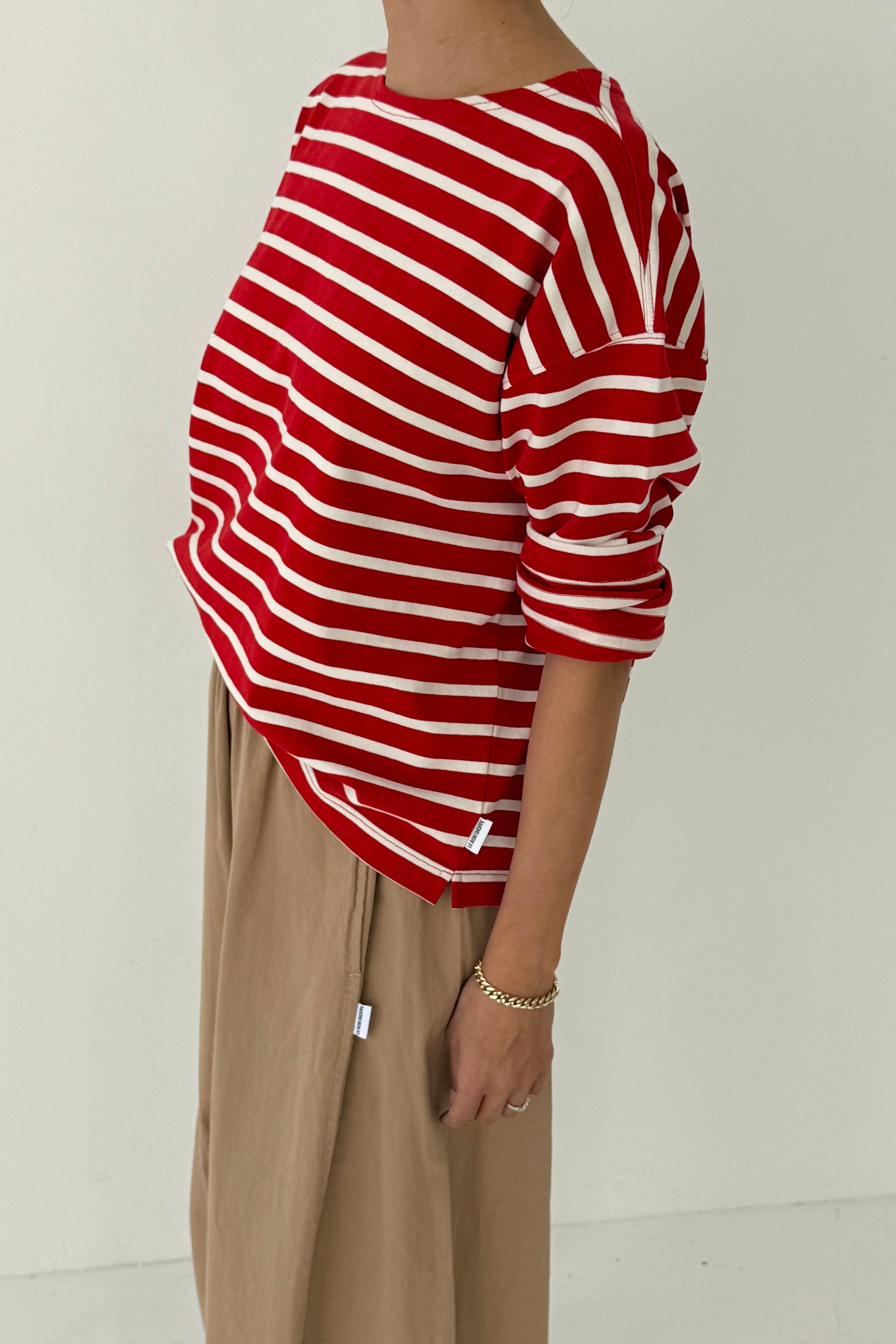 Sailor Top - White Stripe on Red