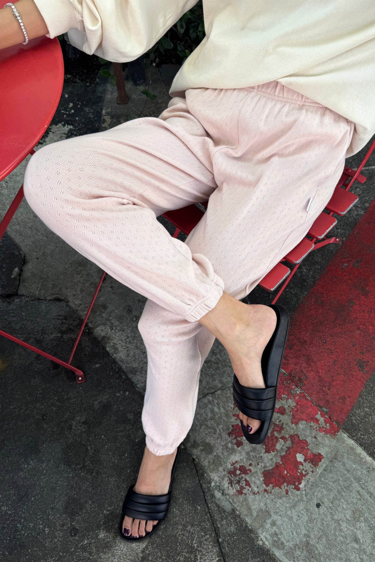 Pointelle Serene Joggers - Baby Pink