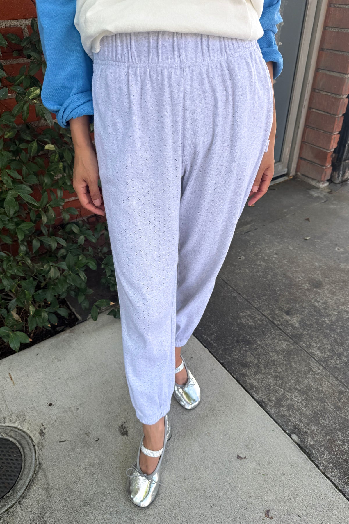 Pointelle Serene Joggers - Icy Grey