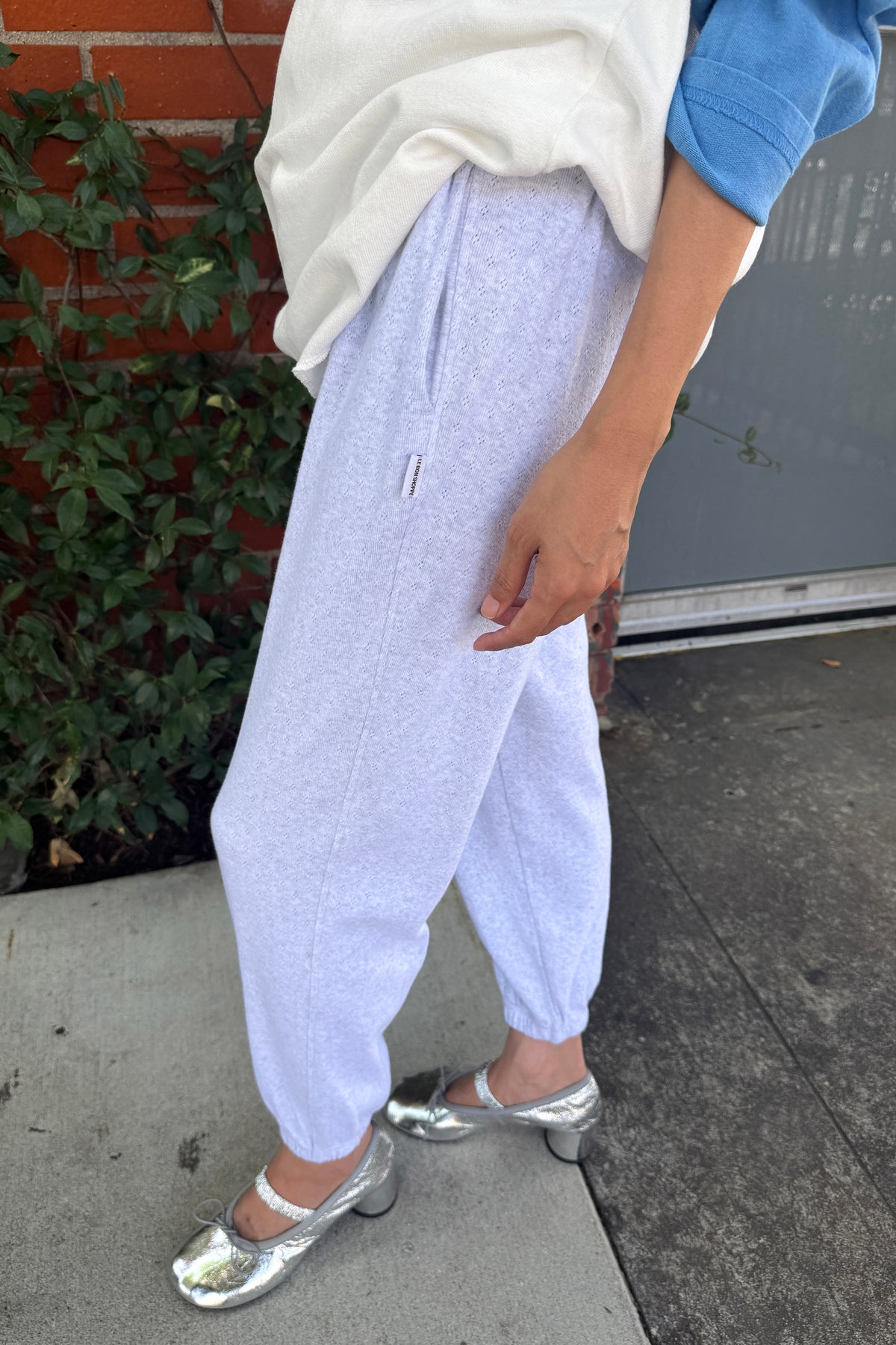 Pointelle Serene Joggers - Icy Grey
