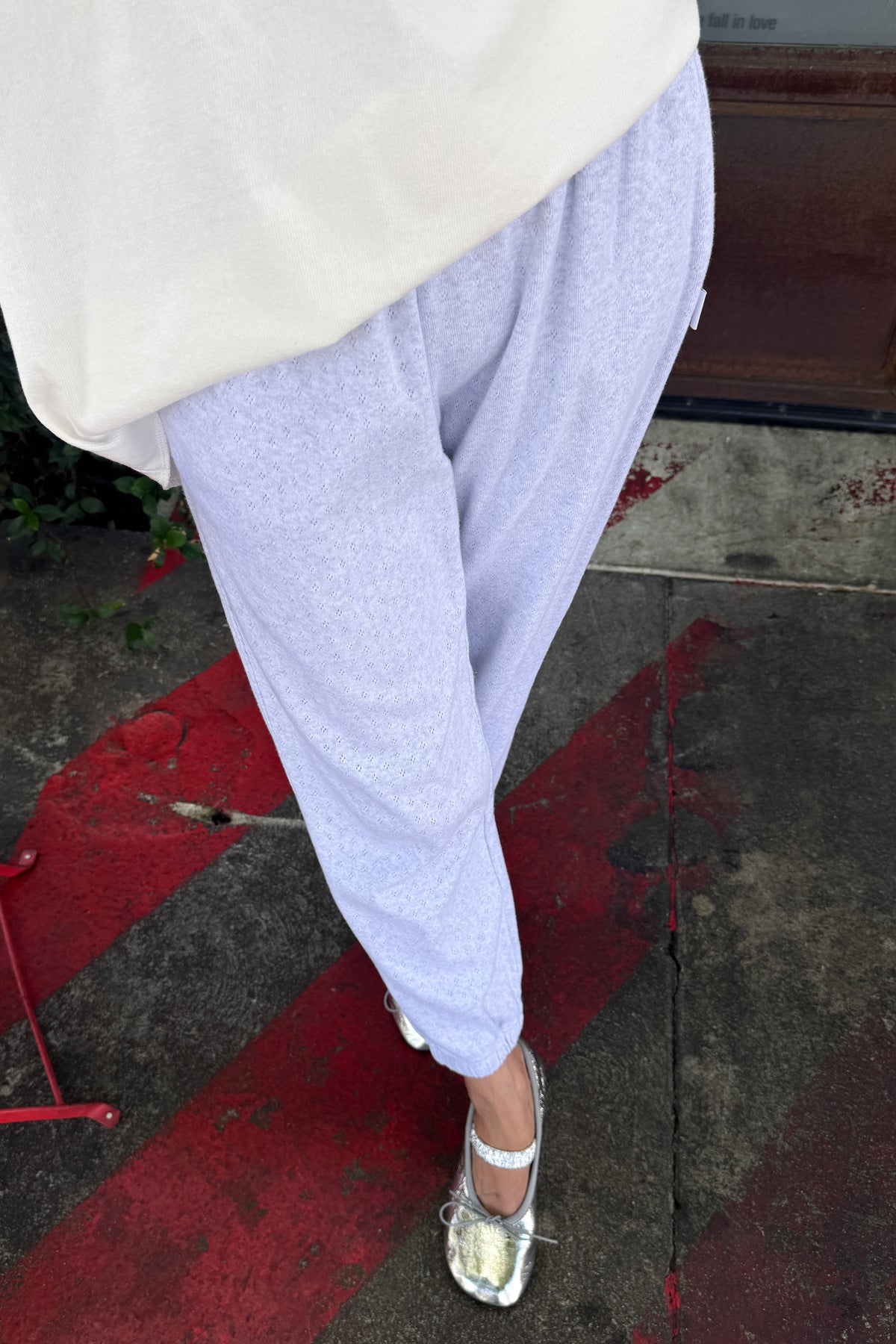 Pointelle Serene Joggers - Icy Grey
