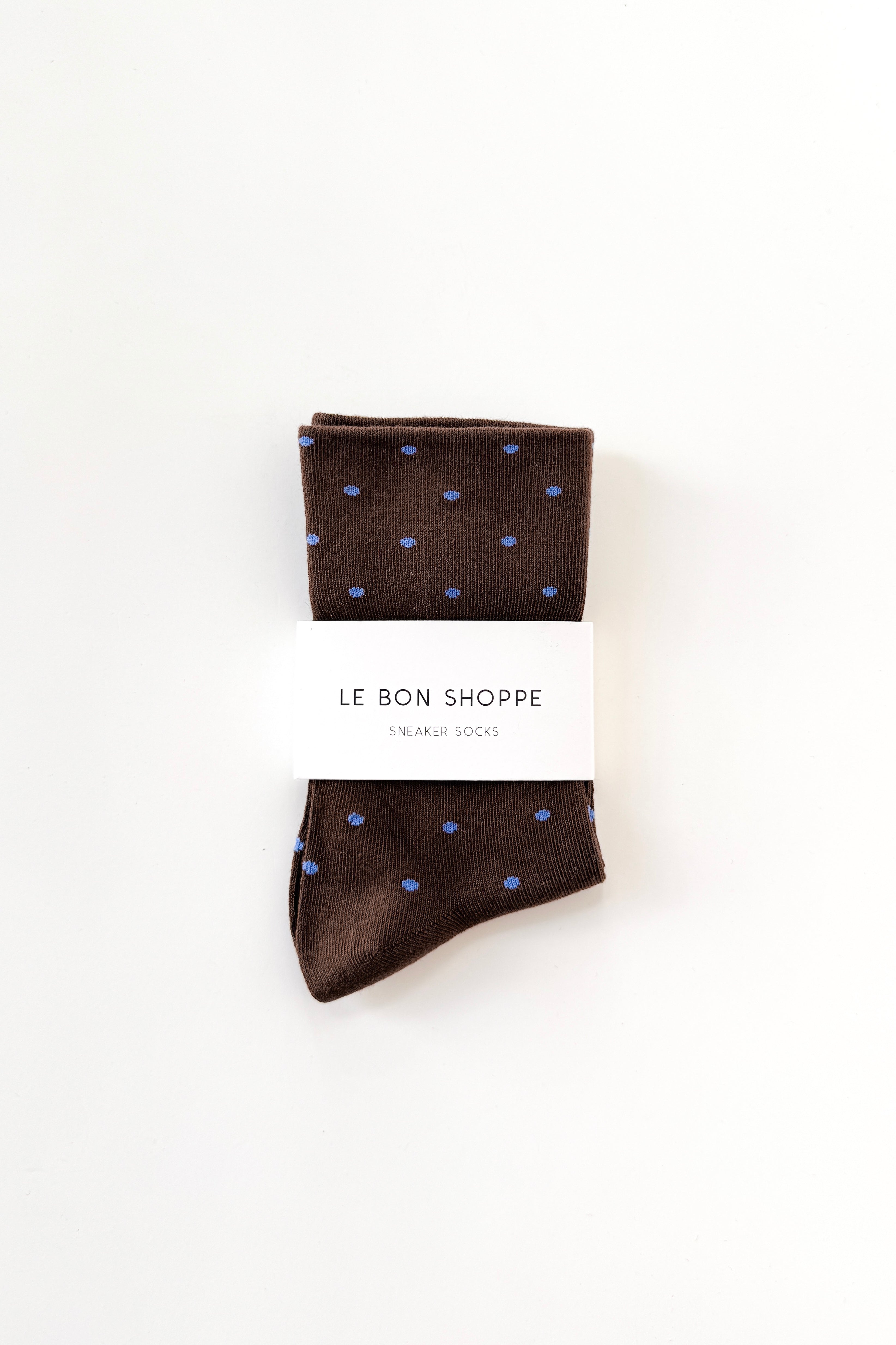 Sneaker Socks - Polka Dot - Cacao/Blue