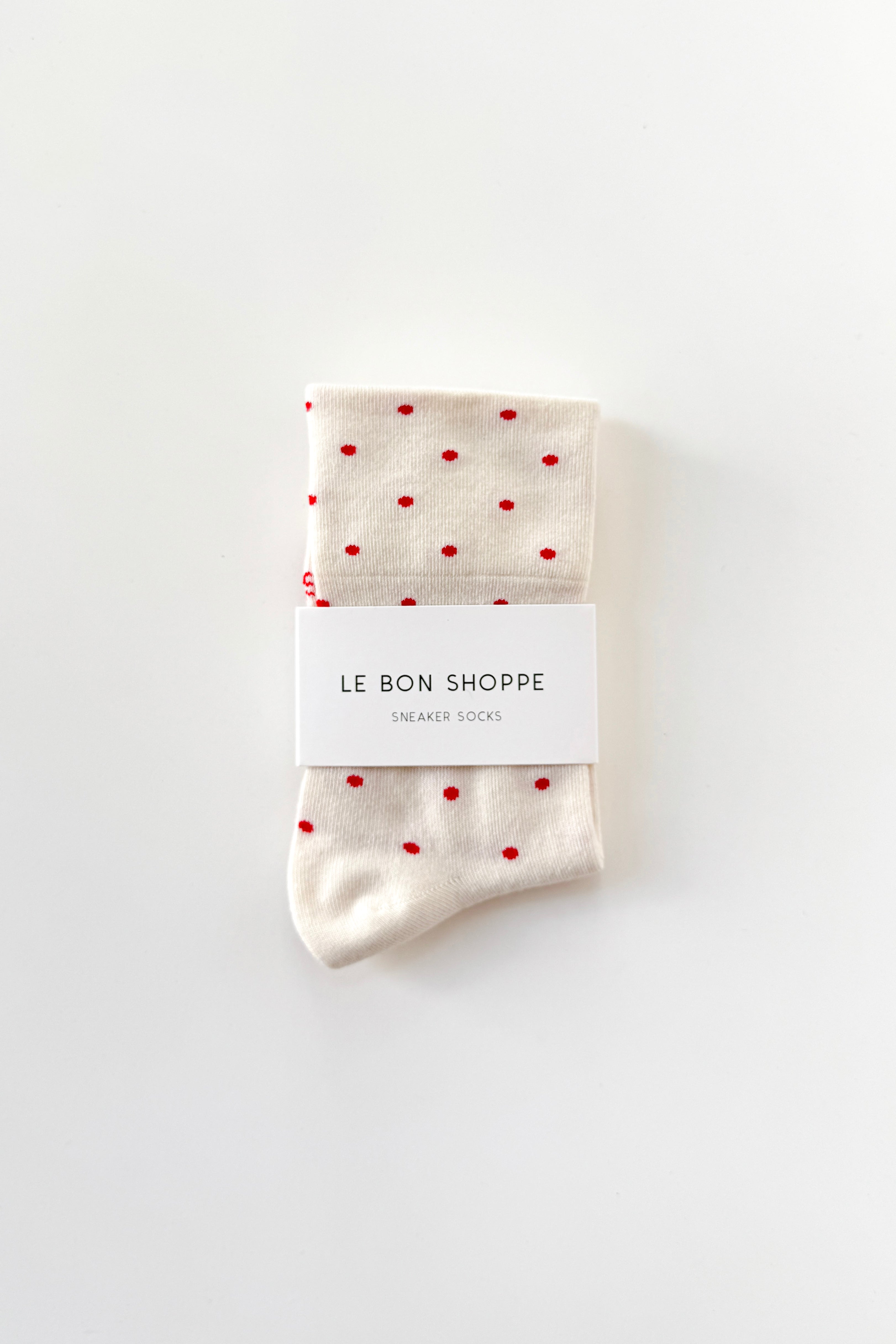 Sneaker Socks - Polka Dot - Cream/Red