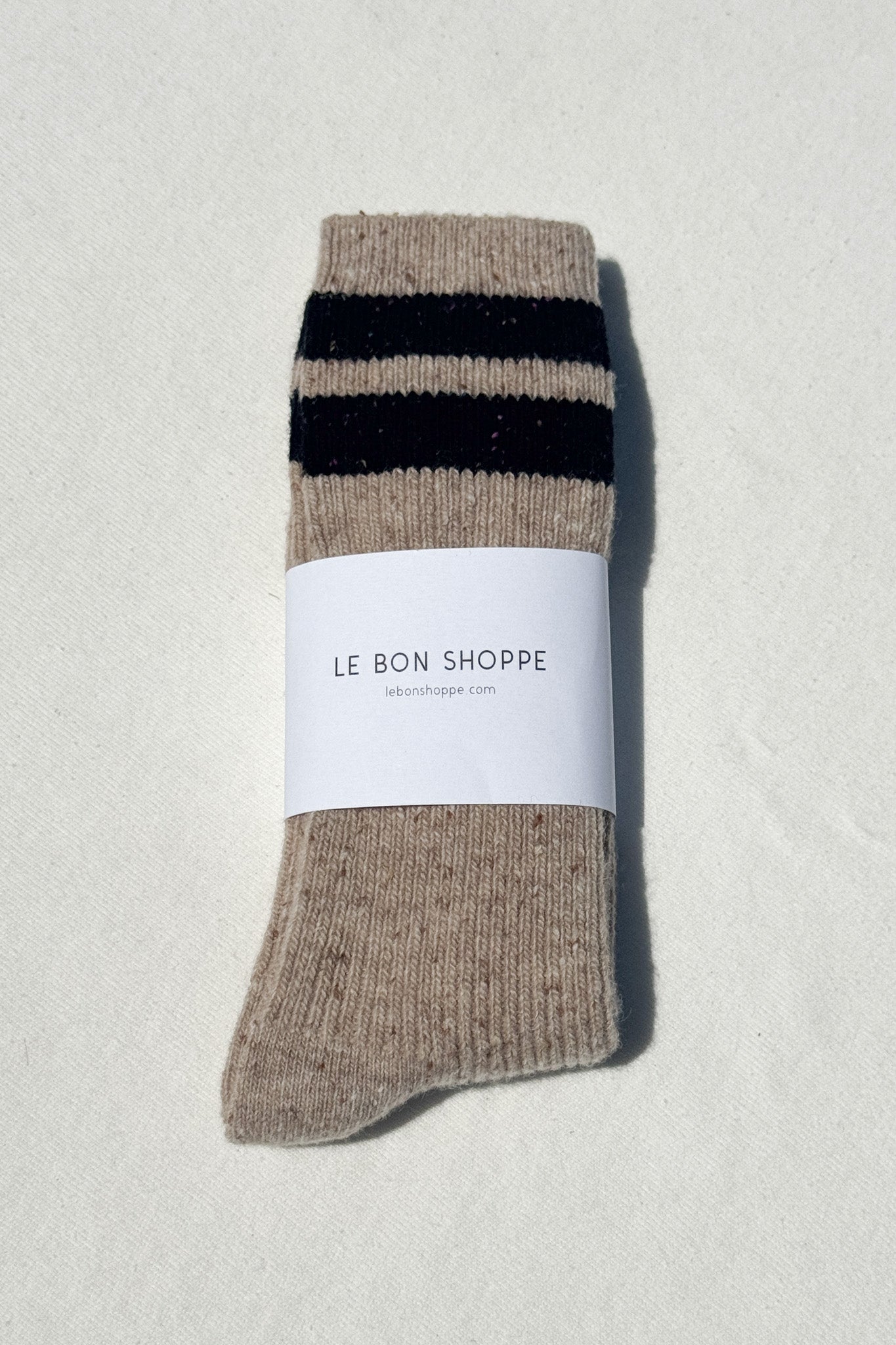 Snow Varsity Socks - Beige / Black