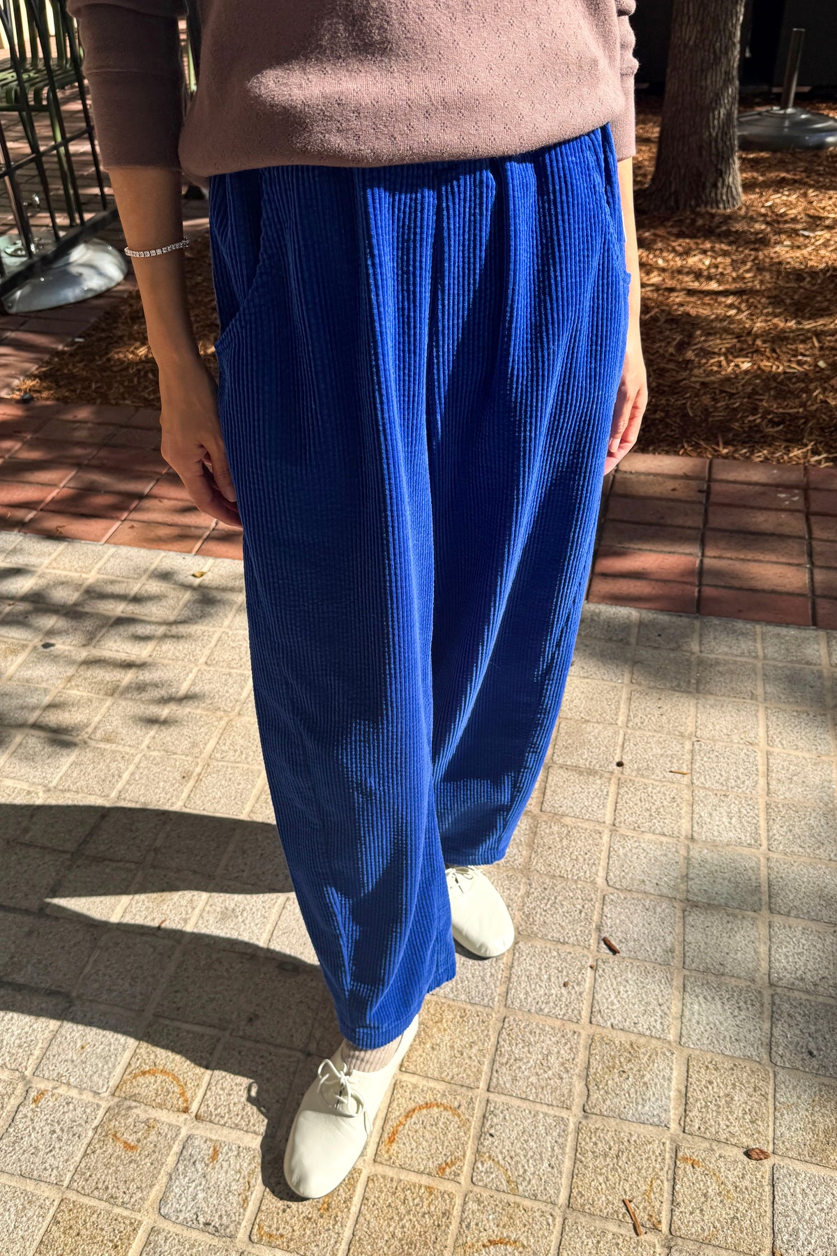 Soft Corduroy Arc Pants - Cobalt