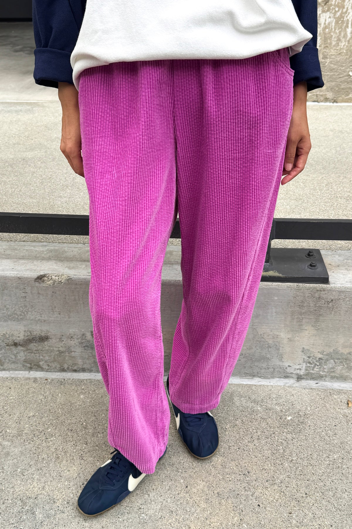 Soft Corduroy Arc Pants - Lilac