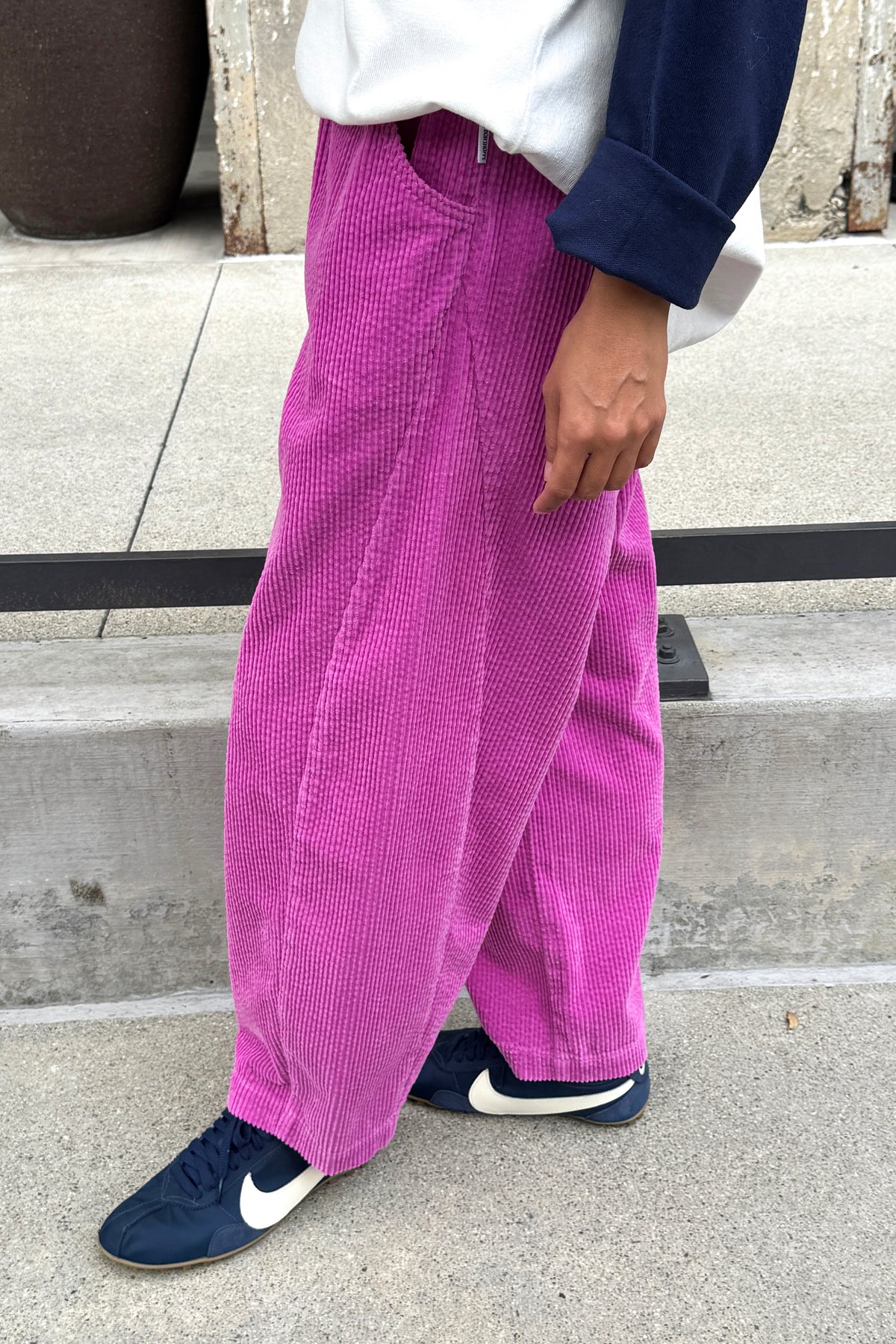 Soft Corduroy Arc Pants - Lilac