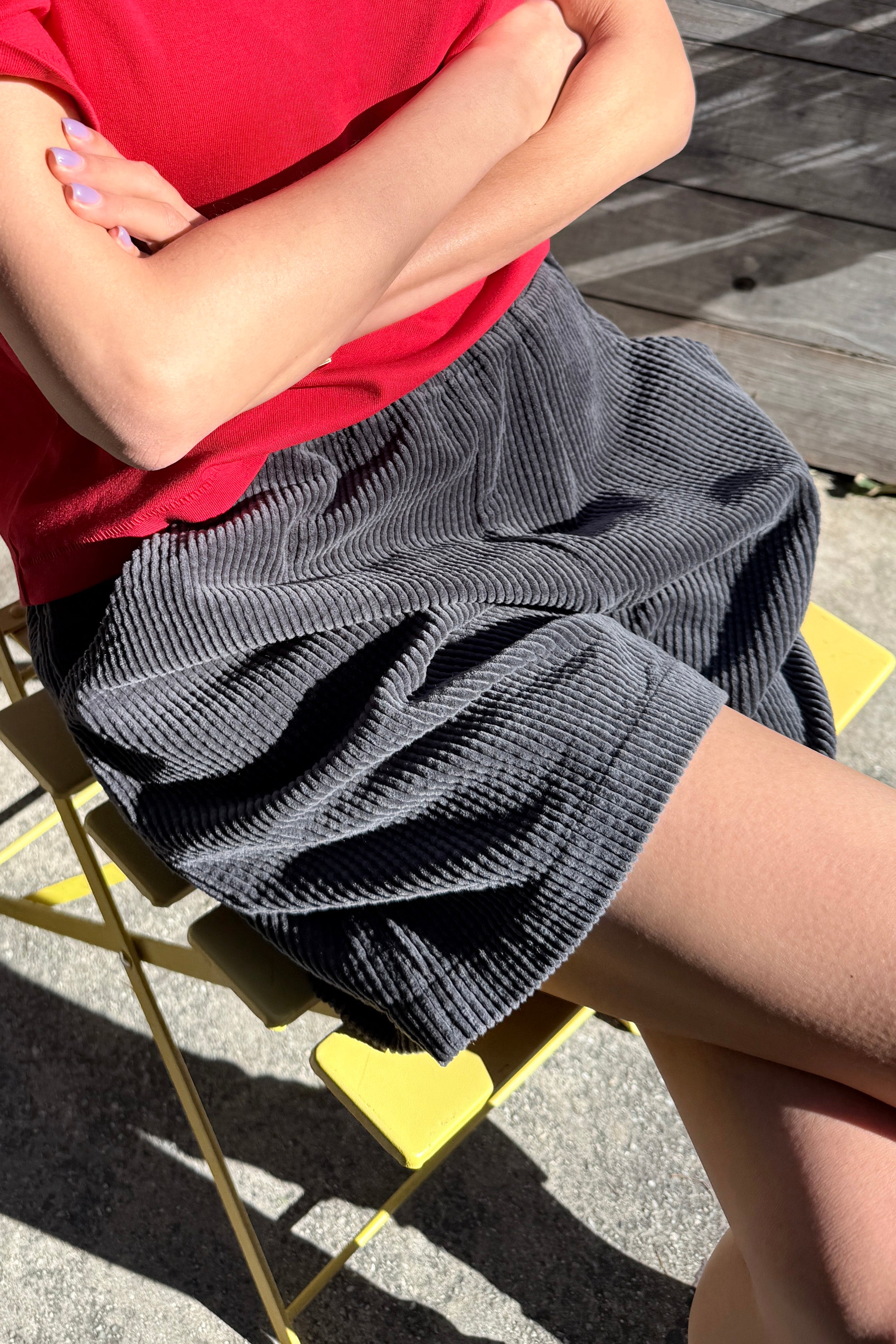 Soft Corduroy City Shorts - Charcoal