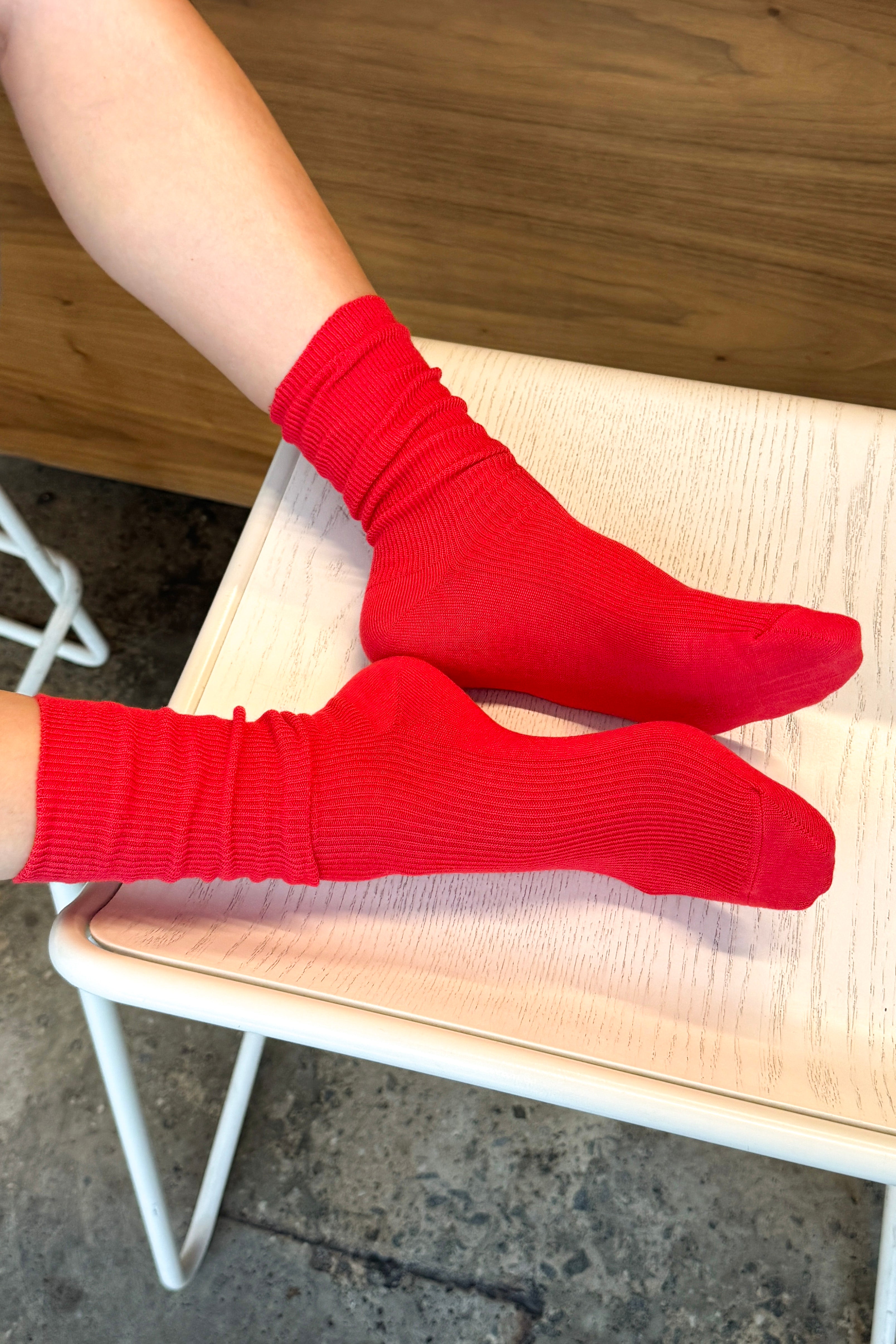 Chaussettes Pantalon - Rouge à Lèvres Rouge