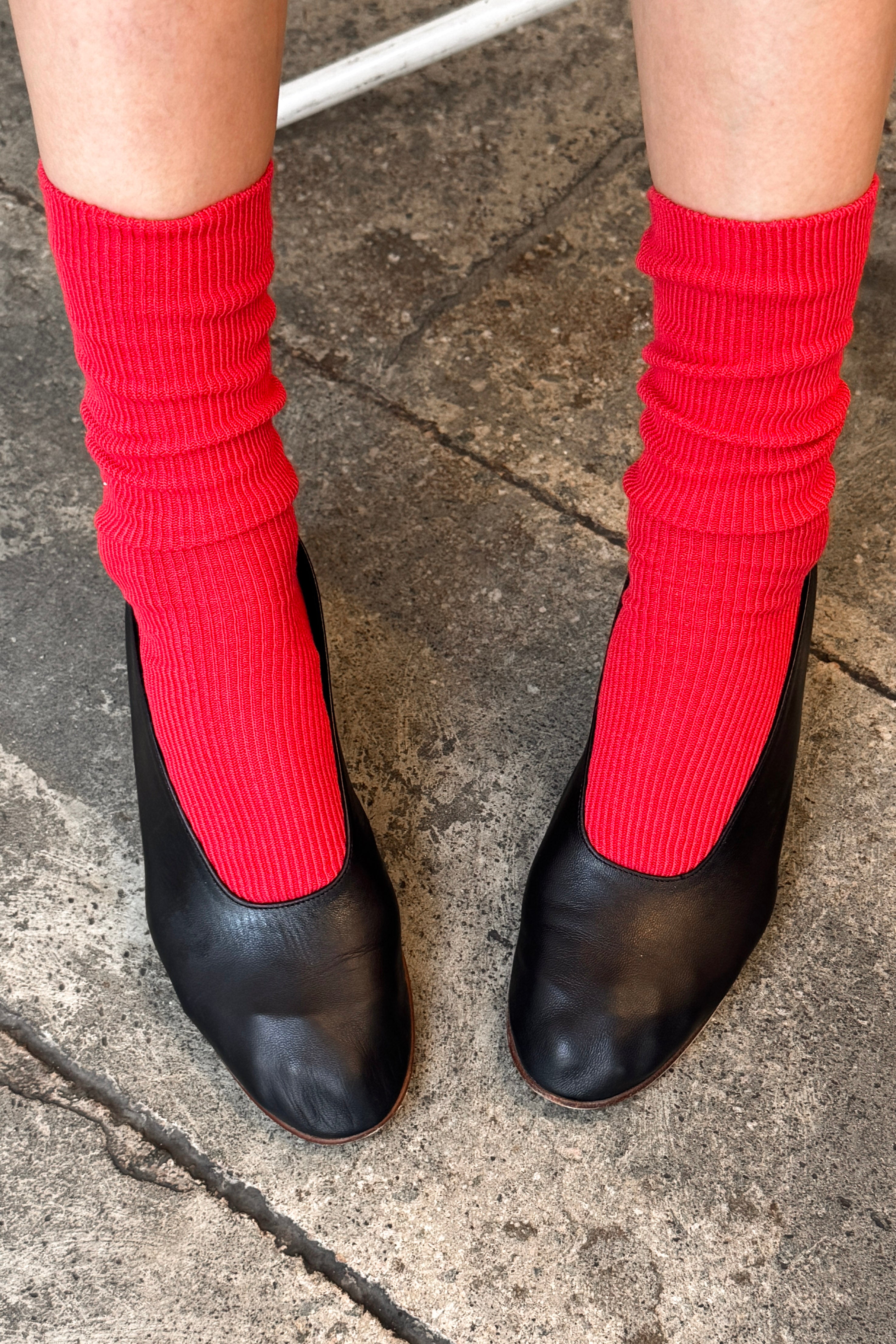 Chaussettes Pantalon - Rouge à Lèvres Rouge