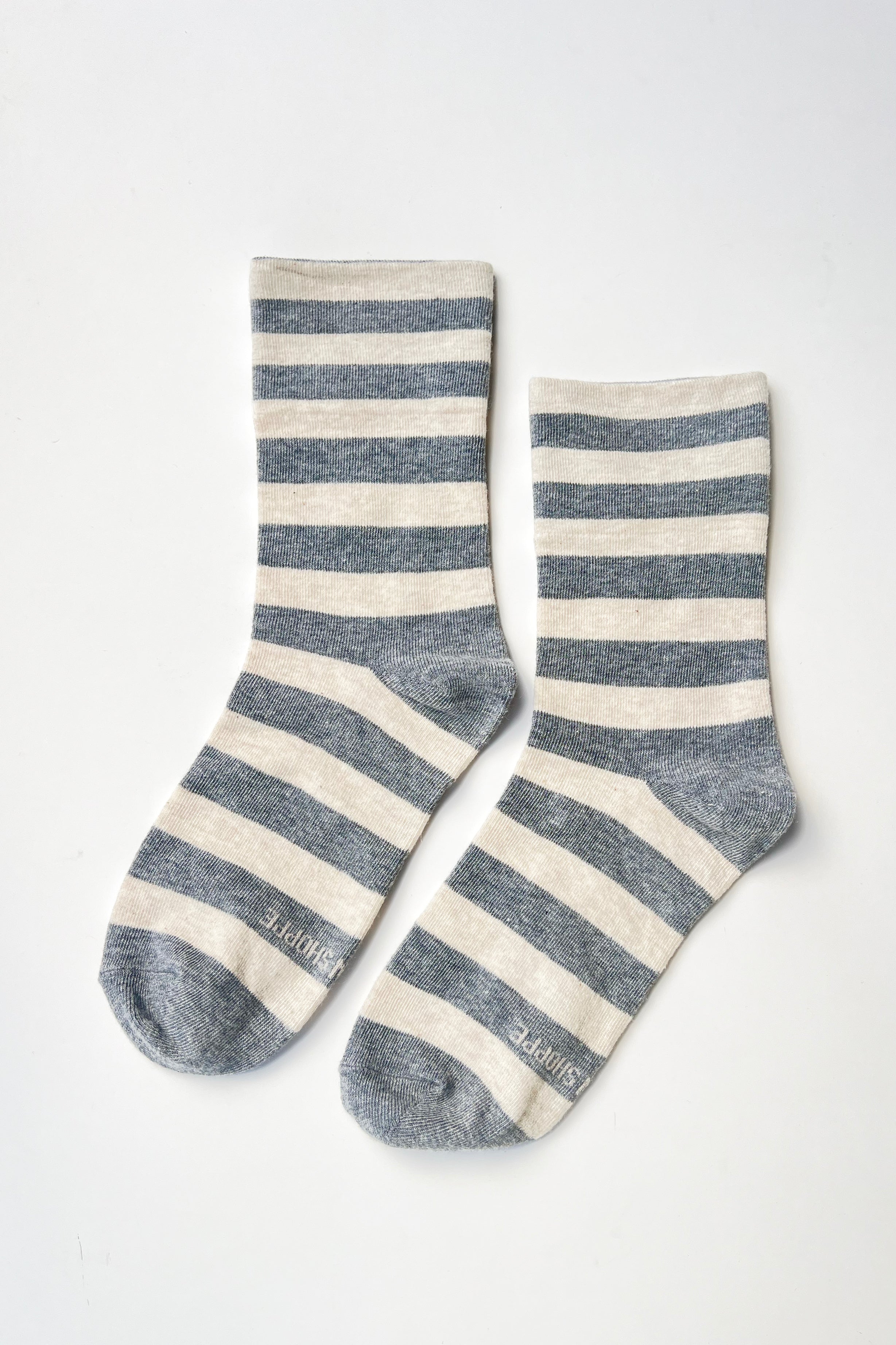 Wide Wally Socks - Wide / Grey Stripe