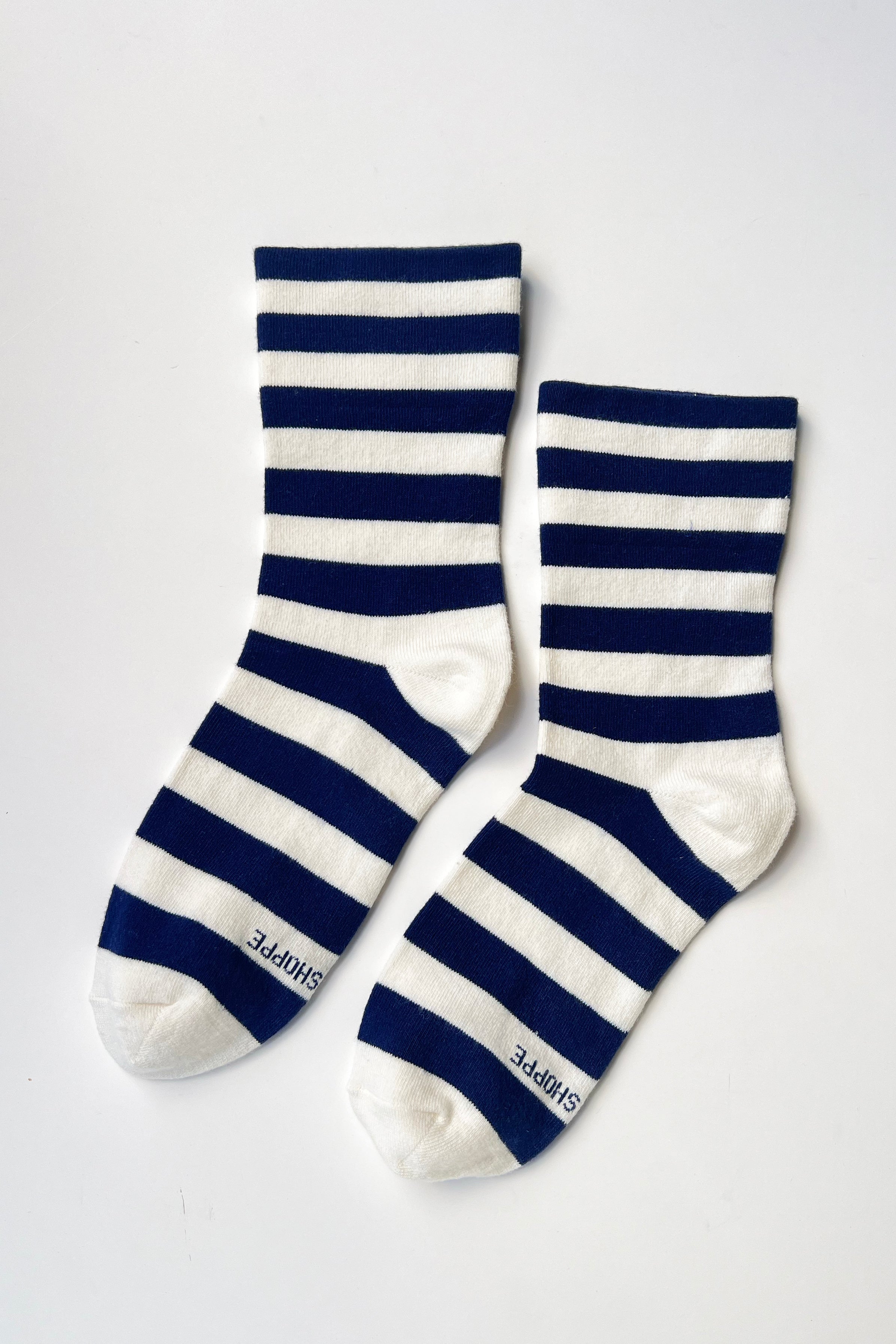 Wide Wally Socks - Wide / Navy Stripe