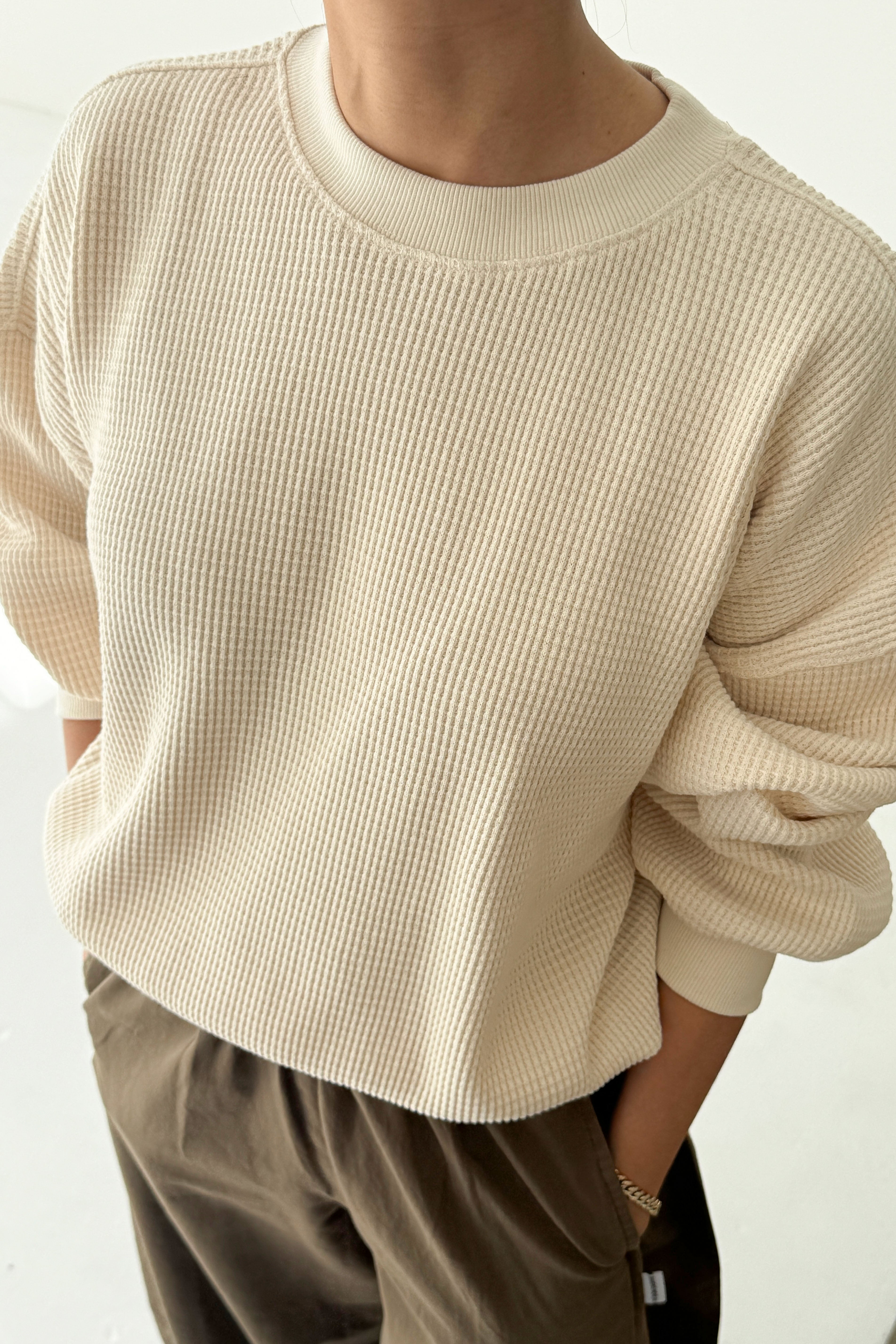 Waffle Core Sweatshirt - Naturel
