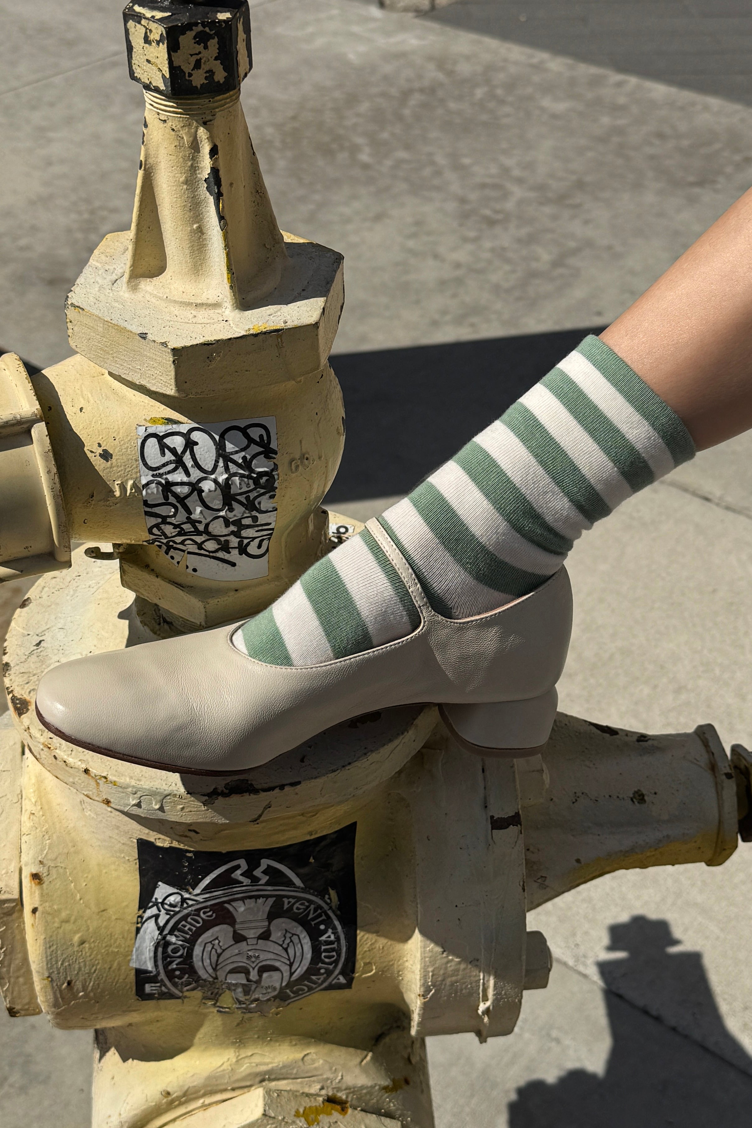 Wide Wally Socks - Wide / Matcha Stripe