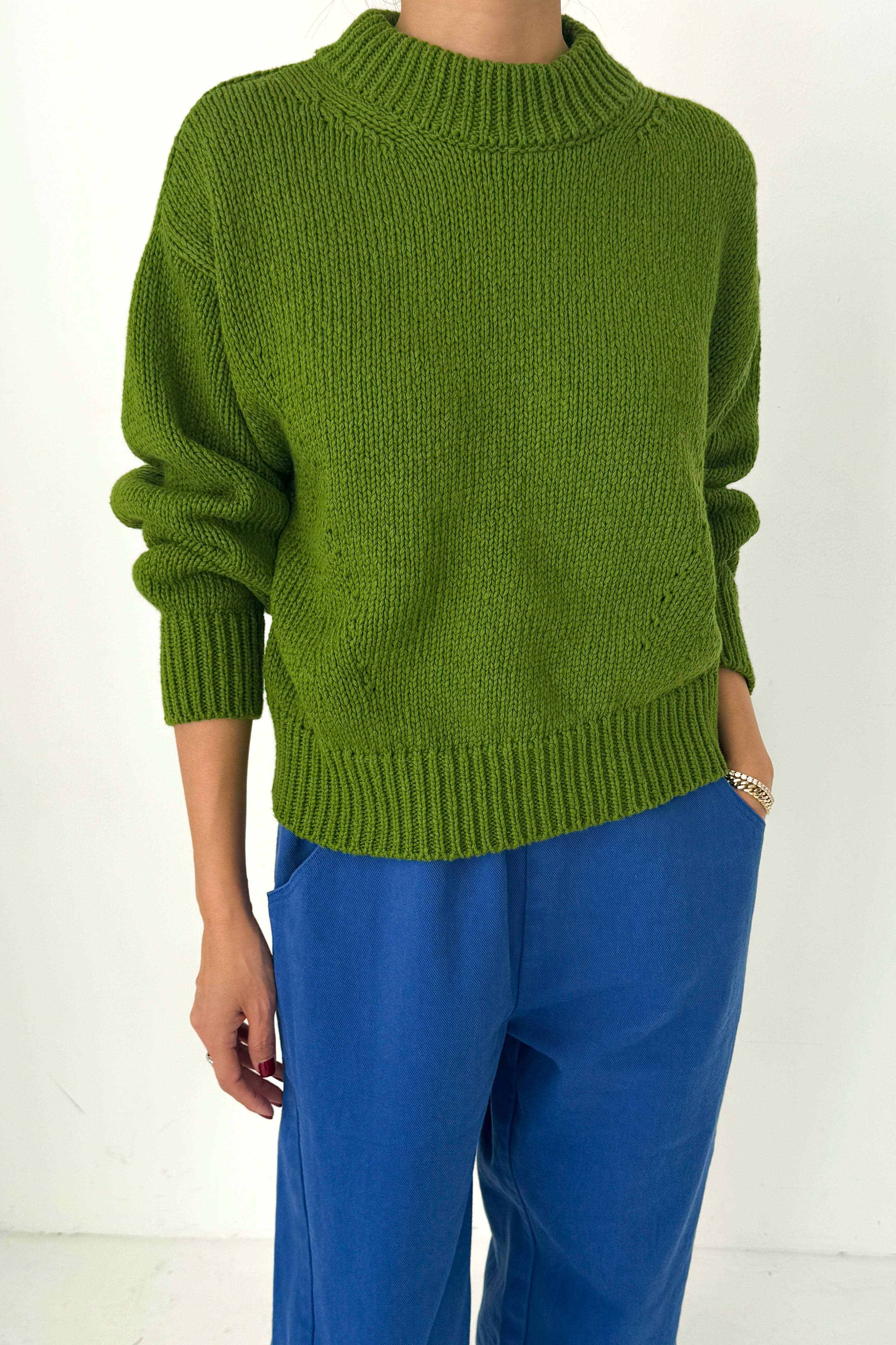 Zoe Cotton Sweater - Avocado