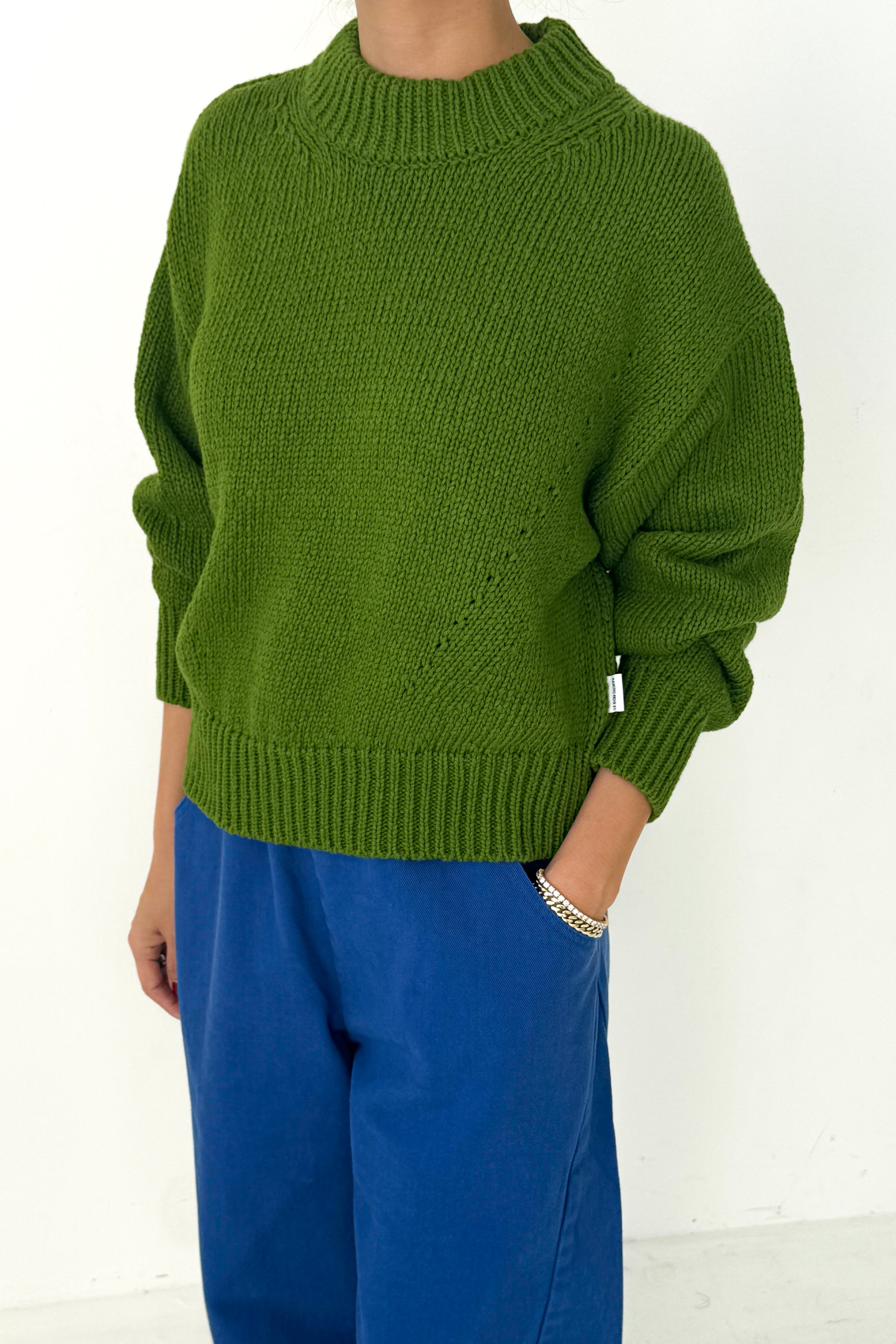 Zoe Cotton Sweater - Avocado