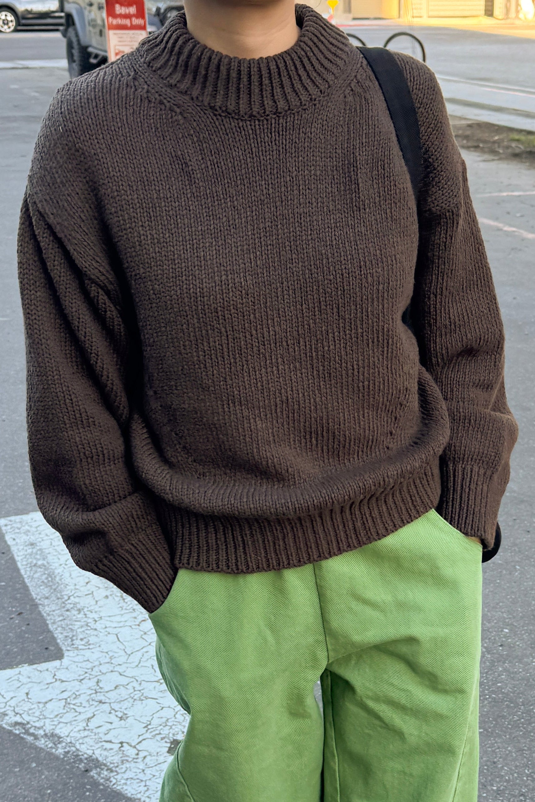 Zoe Cotton Sweater - Brown