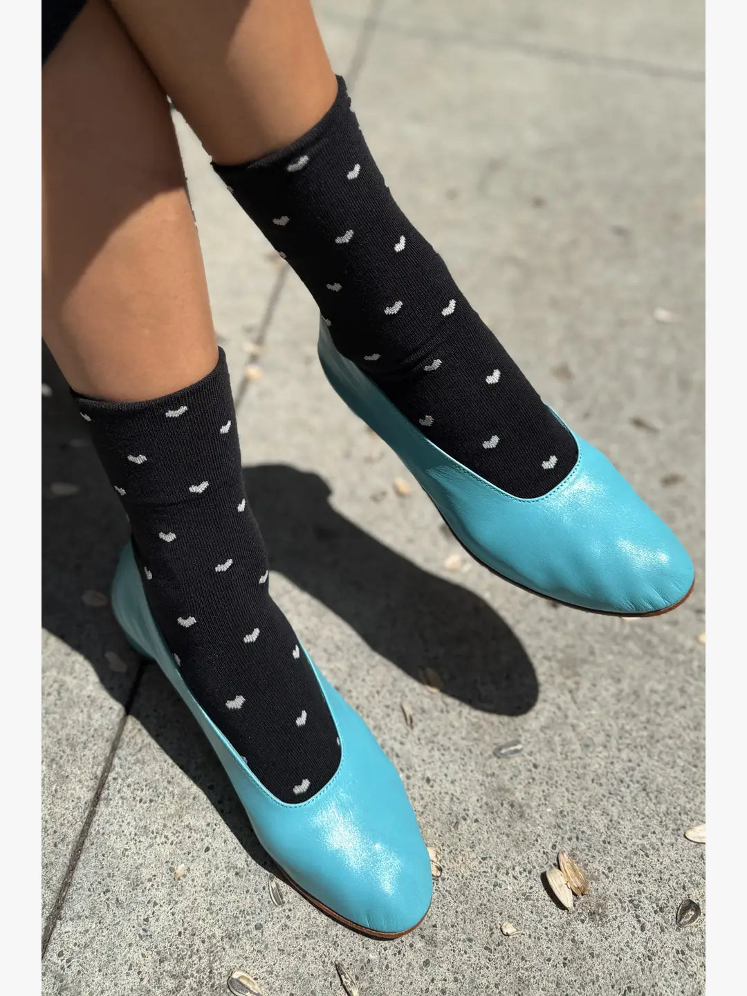 Sneaker Socks - Heart - Black / Cream