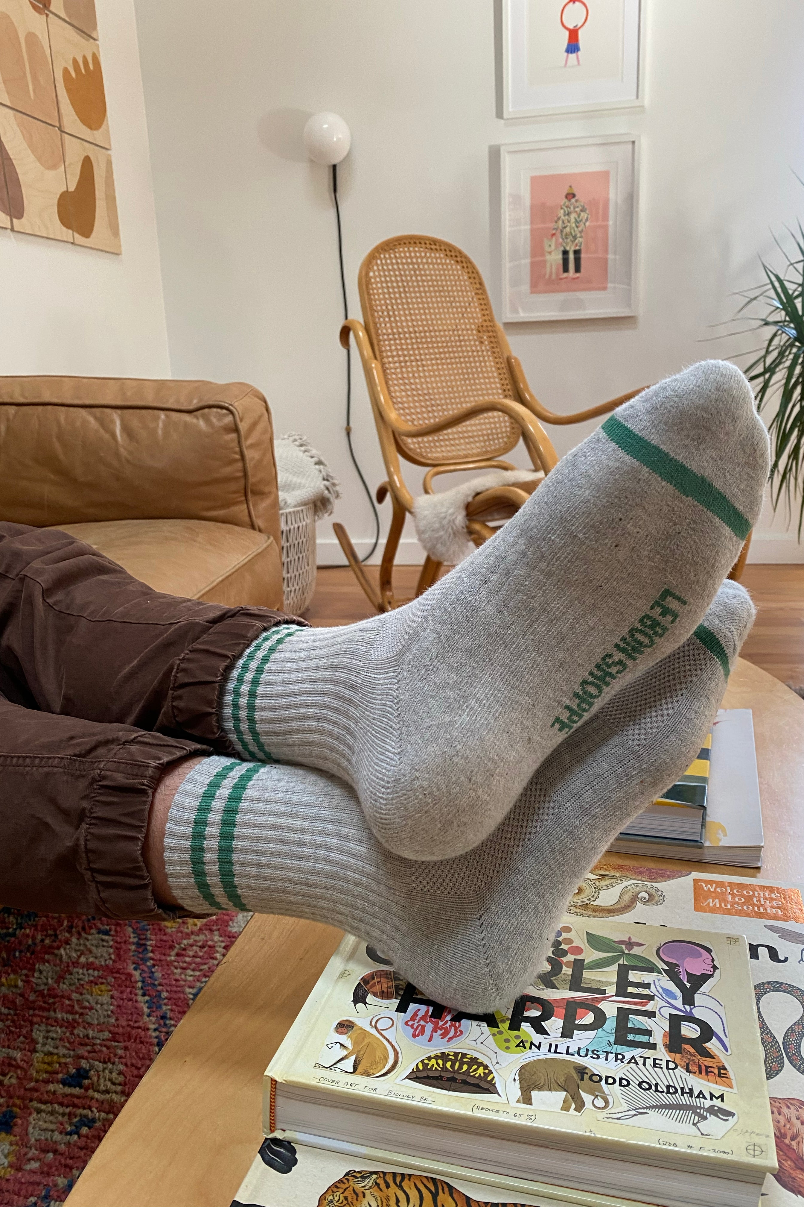 EXTENDED Boyfriend Socks - Lt. Grey