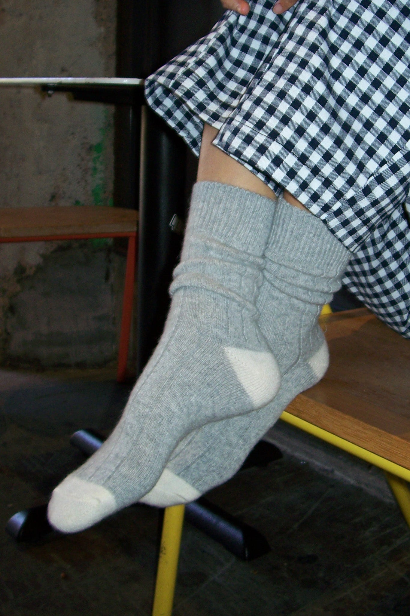 Chaussettes Classiques en Cachemire - Gris Mélange