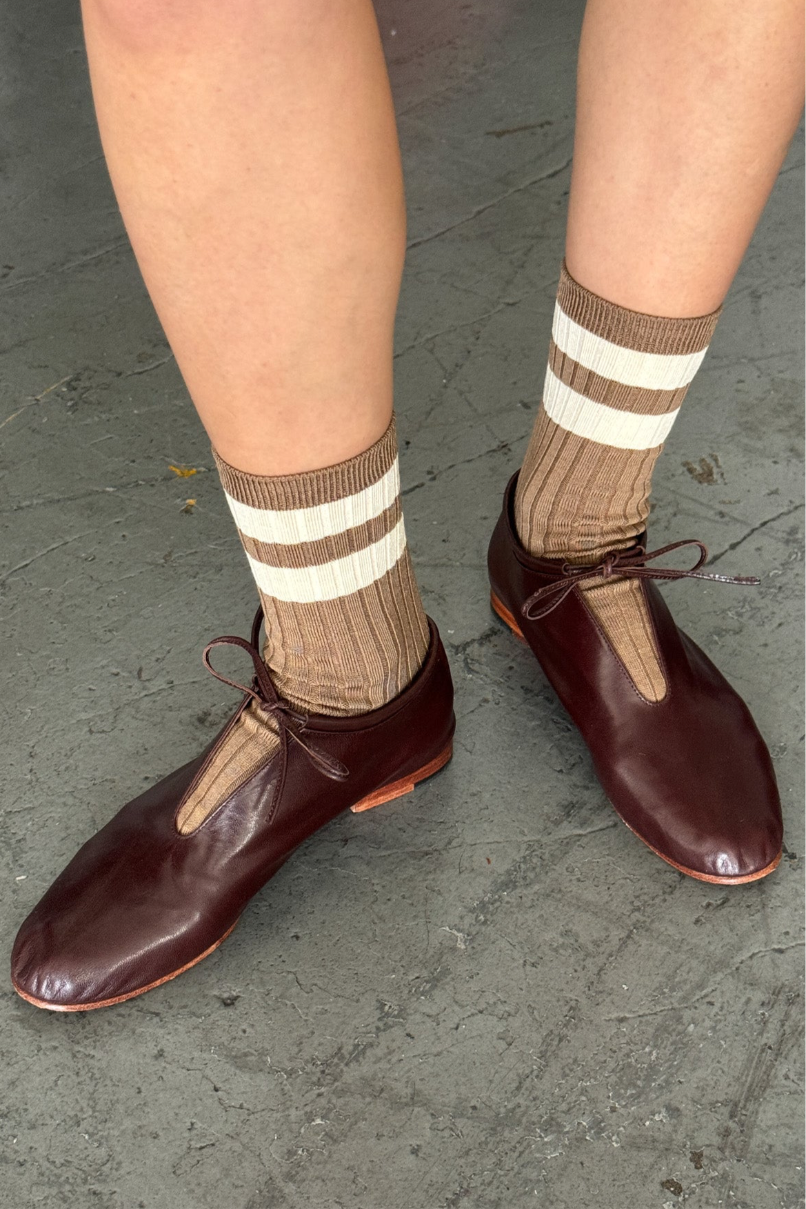 Her Varsity Socks - Toffee