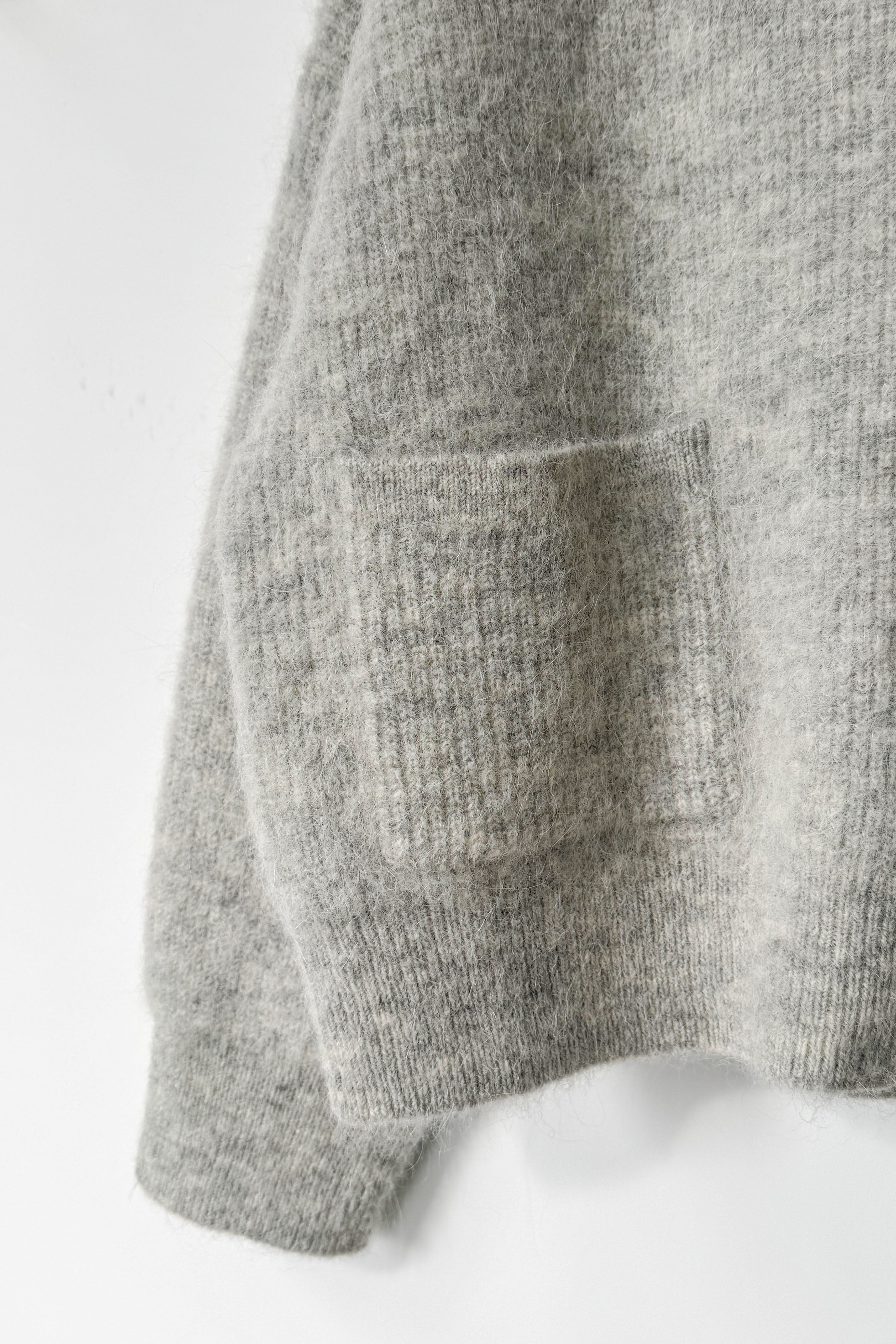 Alpaca  Zip Front Jacket- Light Grey