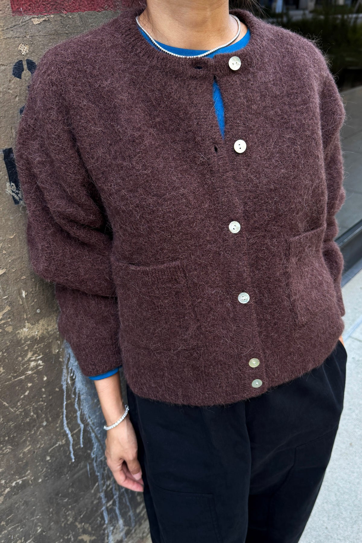 Amélie Alpaca Cardigan - Chocolate