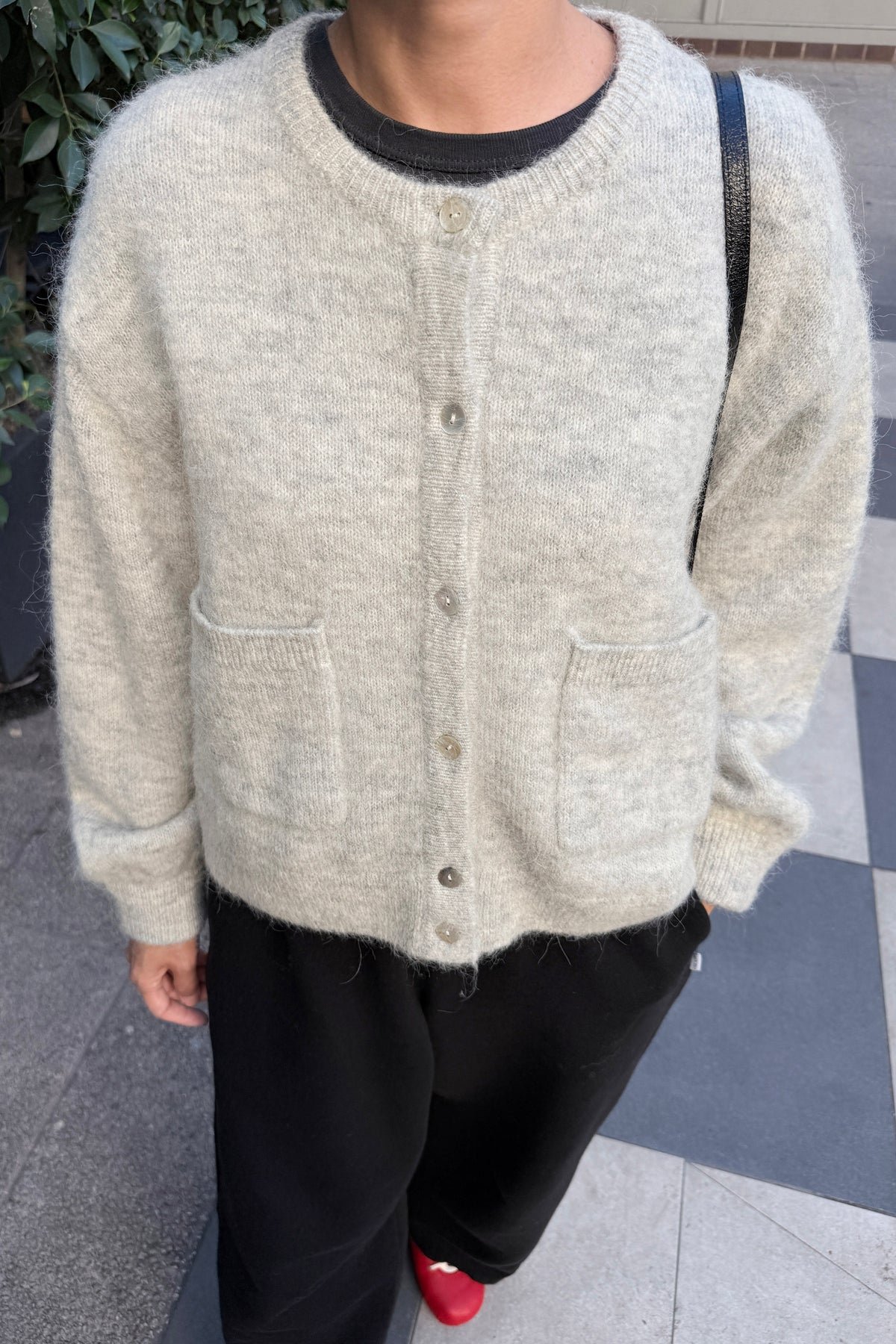 Amélie Alpaca Cardigan - Light Grey