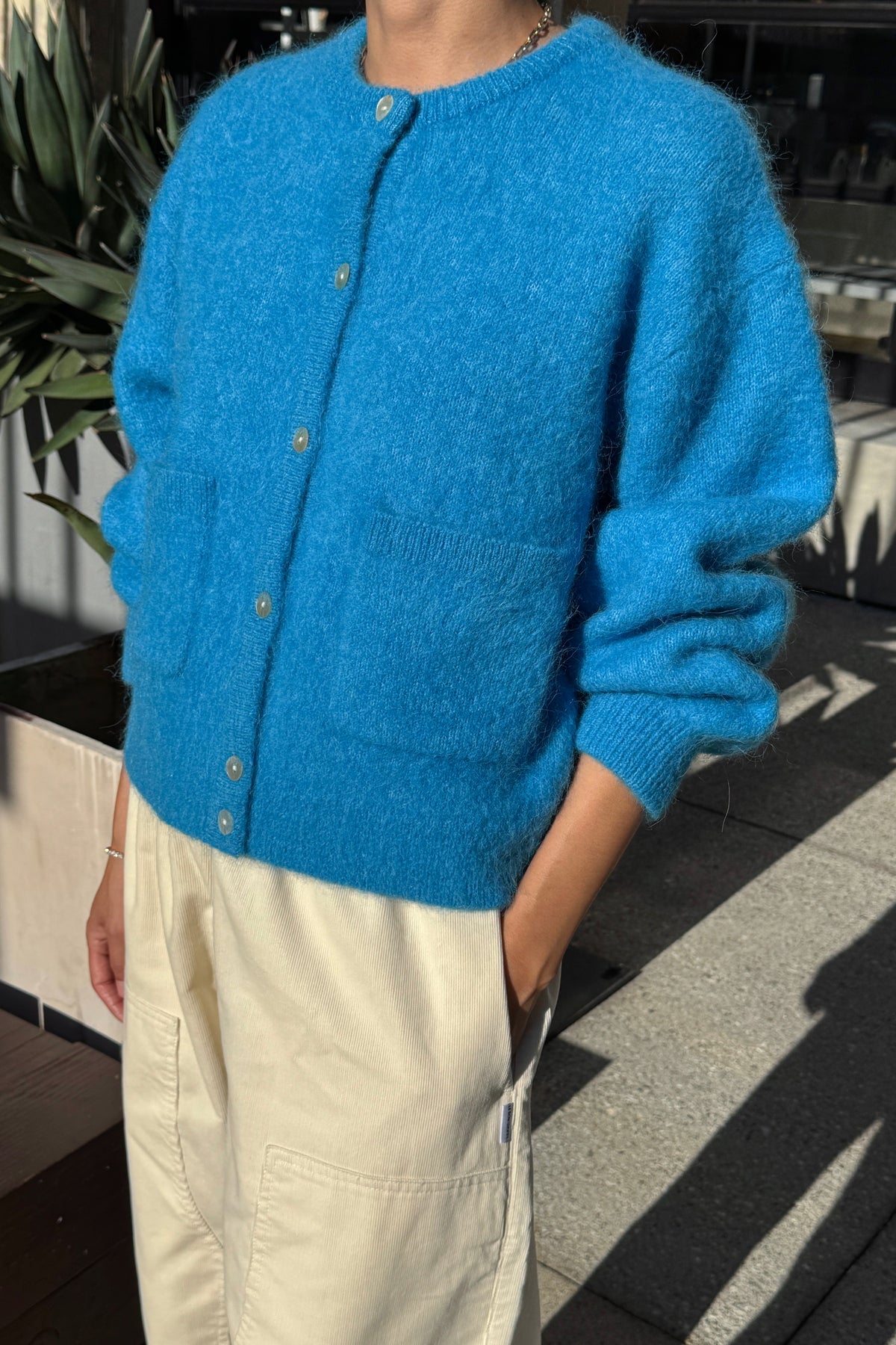 Amélie Alpaca Cardigan - Turquoise