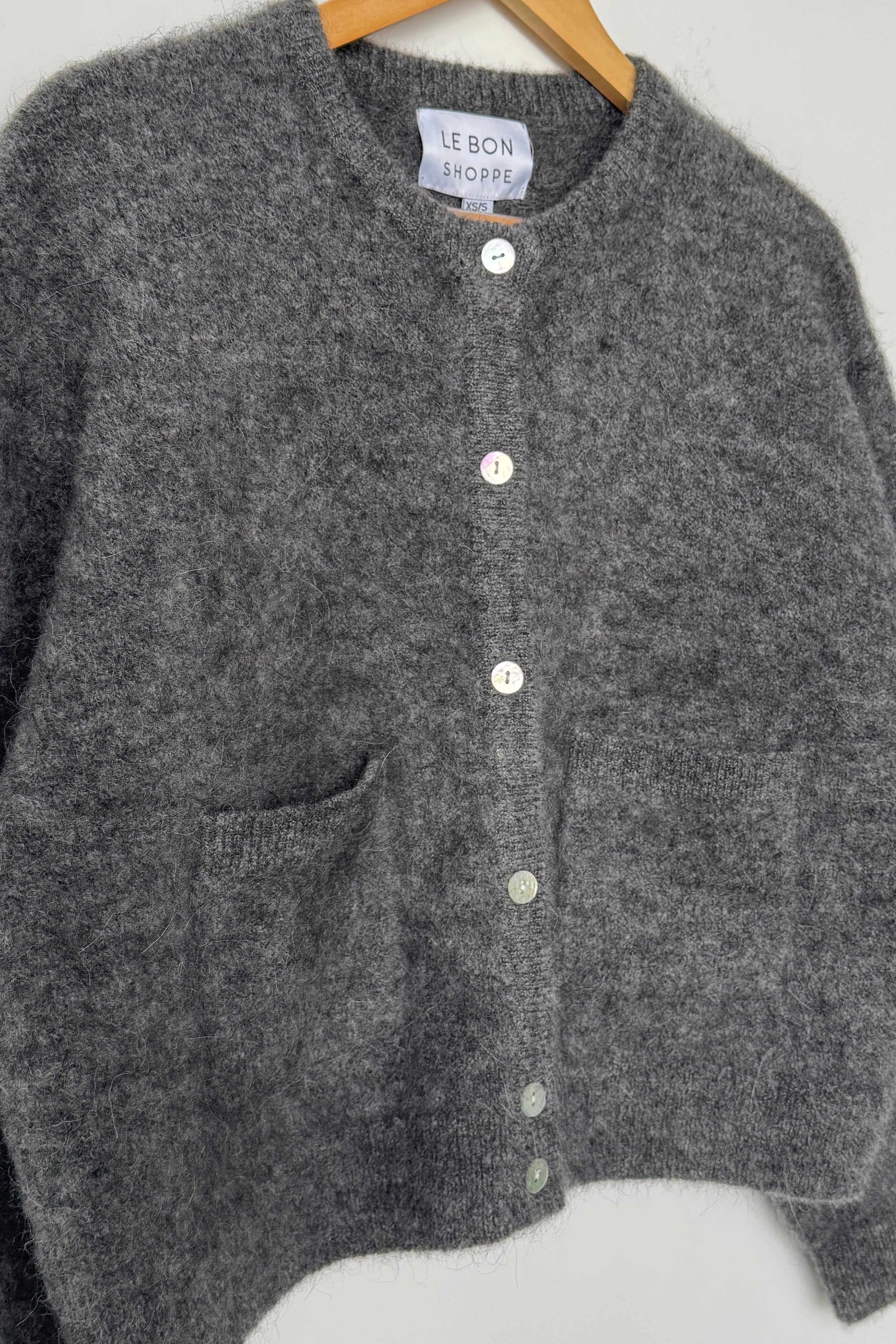 Amélie Alpaca Cardigan - Charcoal