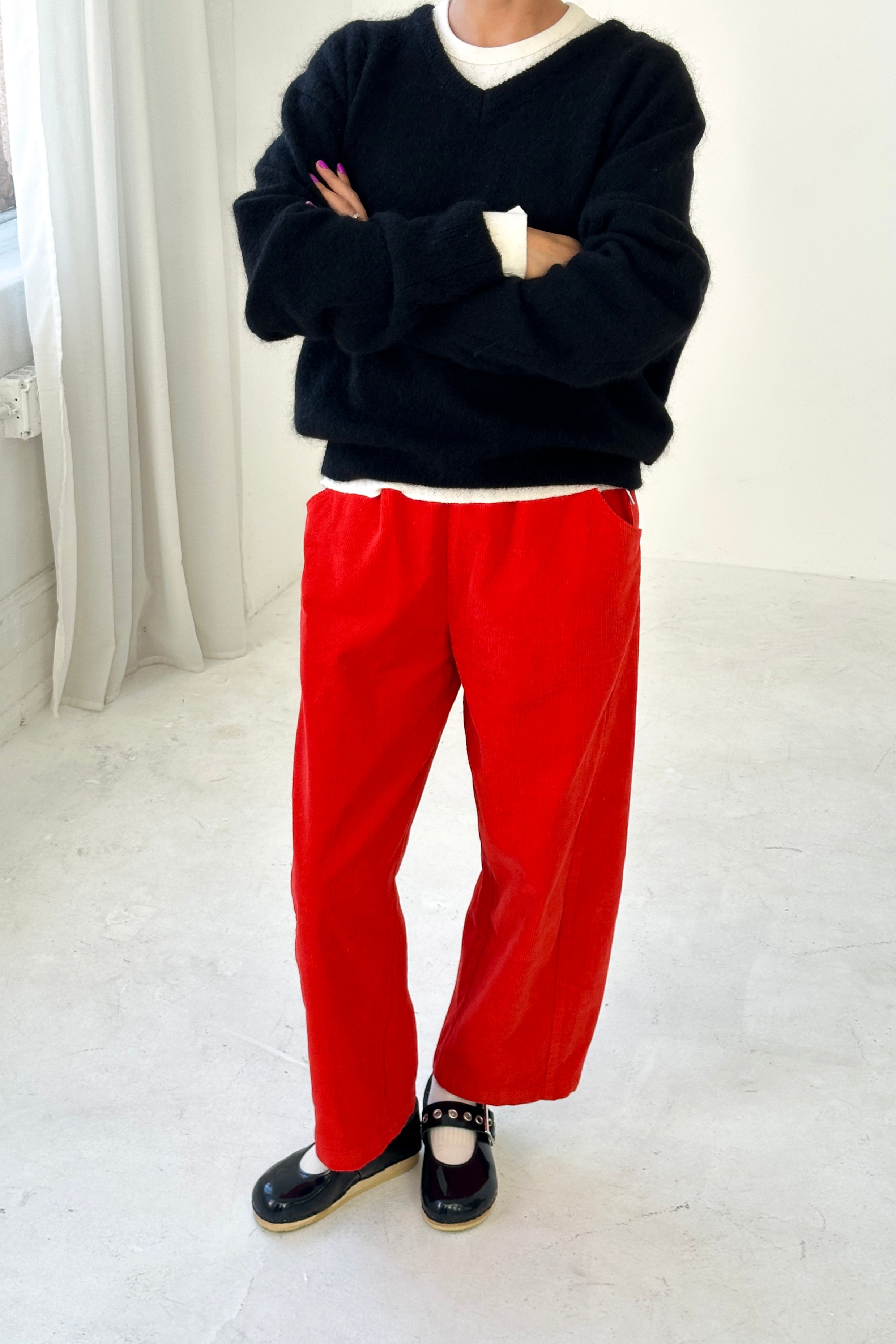 Corduroy Arc Pants - Flame