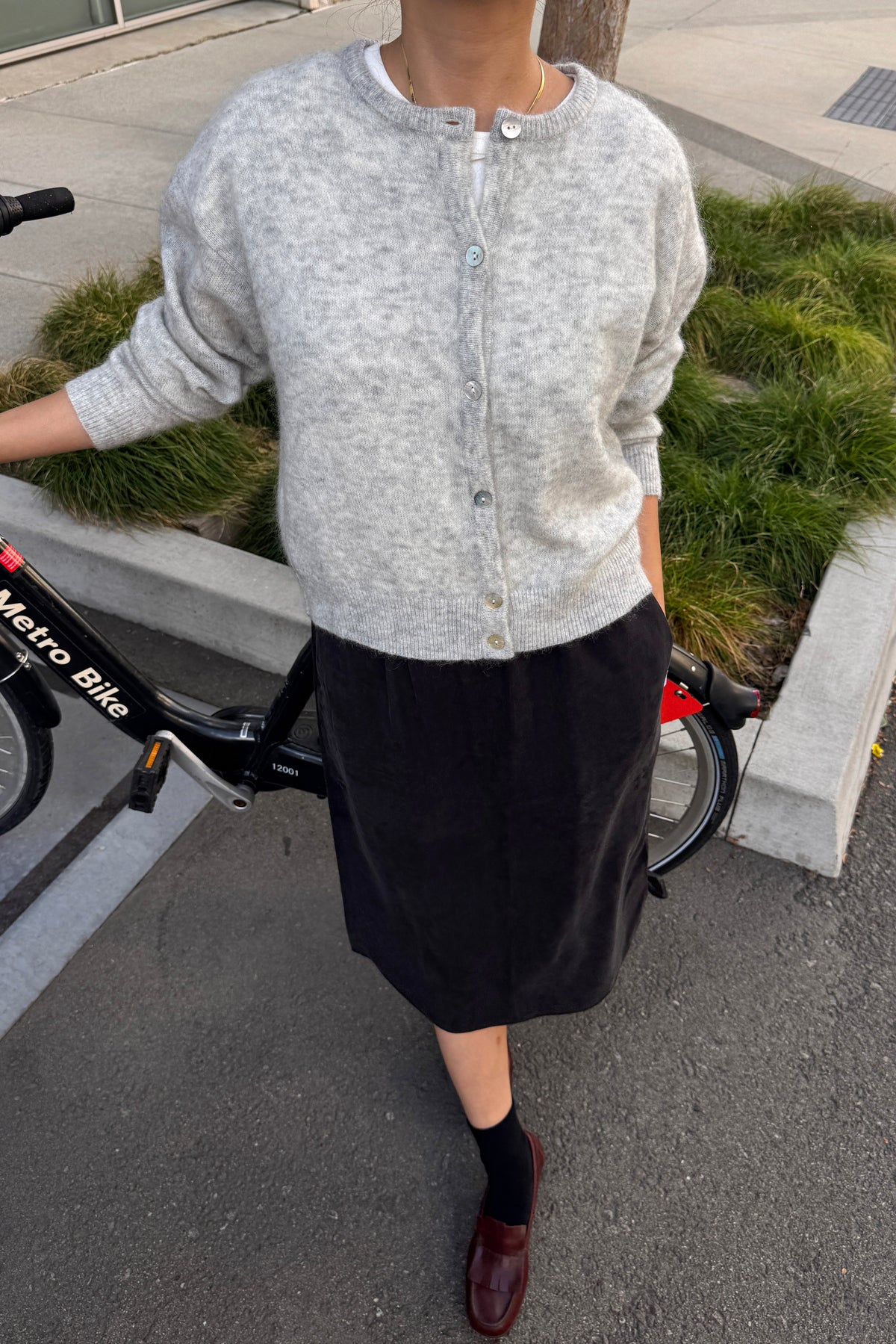 Ayla Mohair Cardigan - Ht. Grey