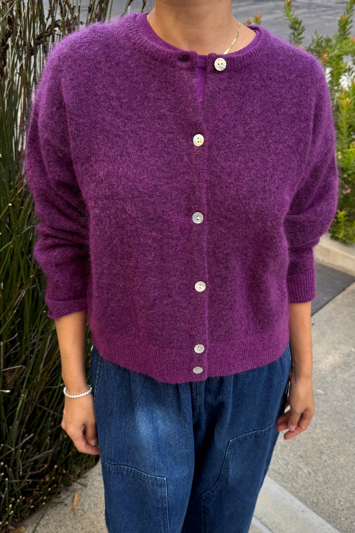 Ayla Mohair Cardigan - Purple