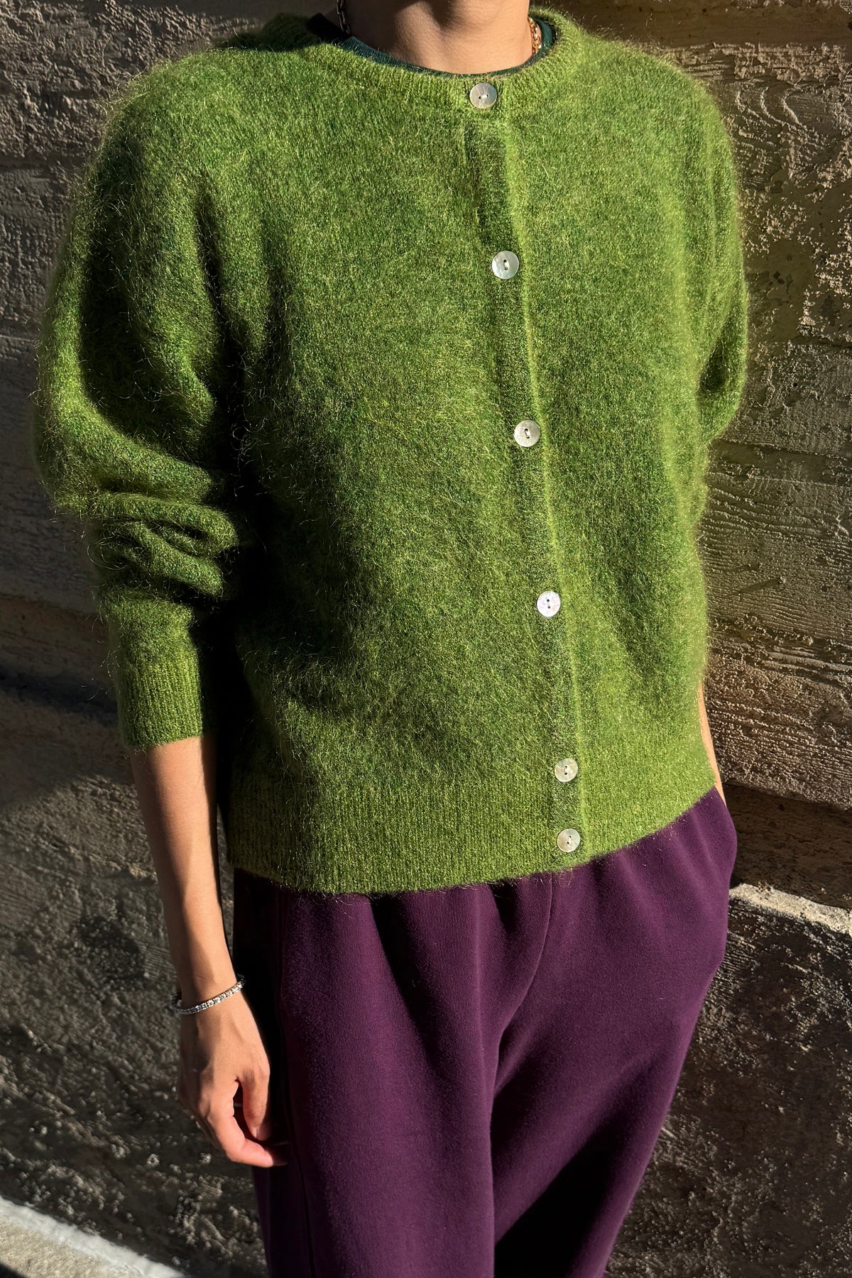 Ayla Mohair Cardigan - Artichoke