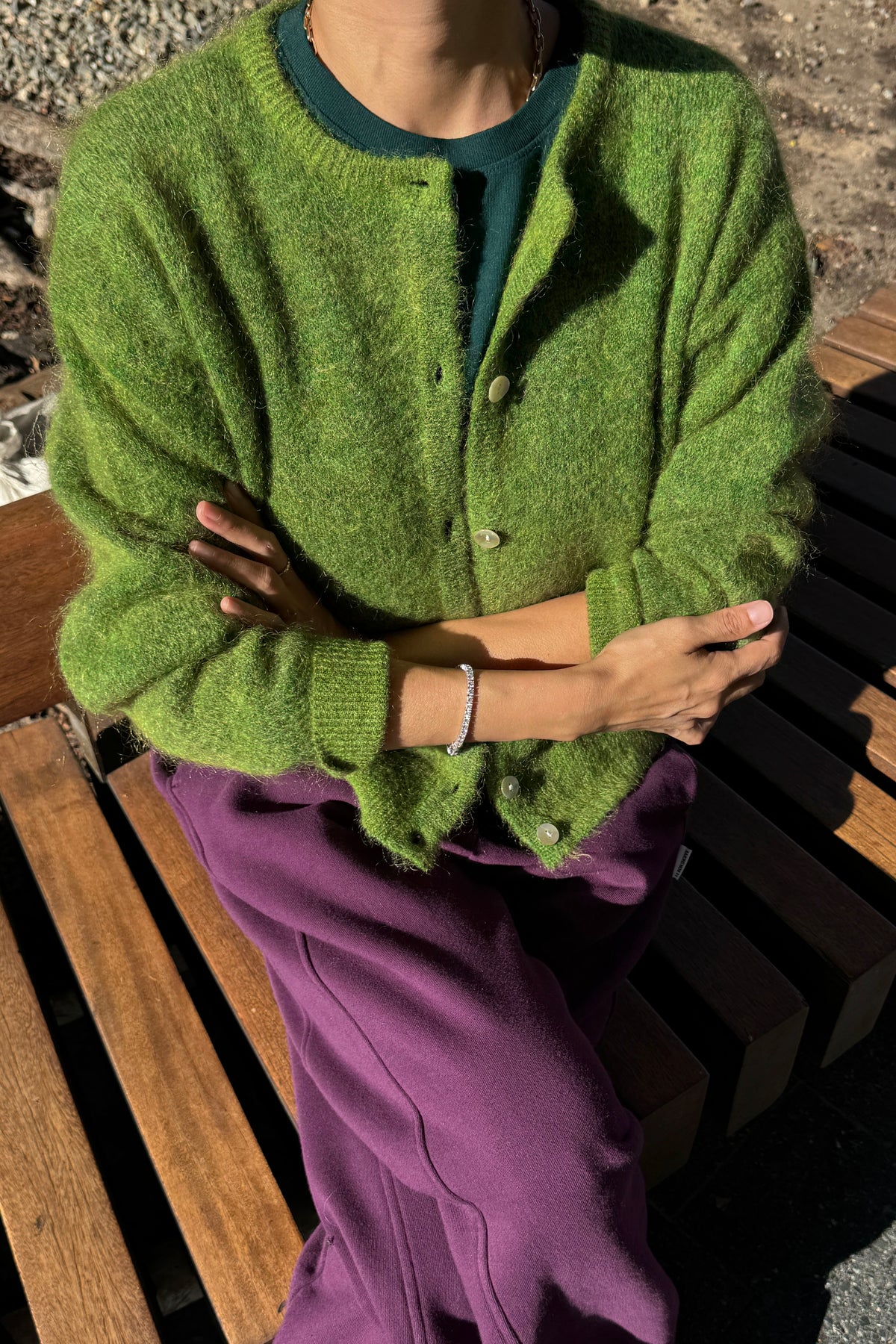 Ayla Mohair Cardigan - Artichoke