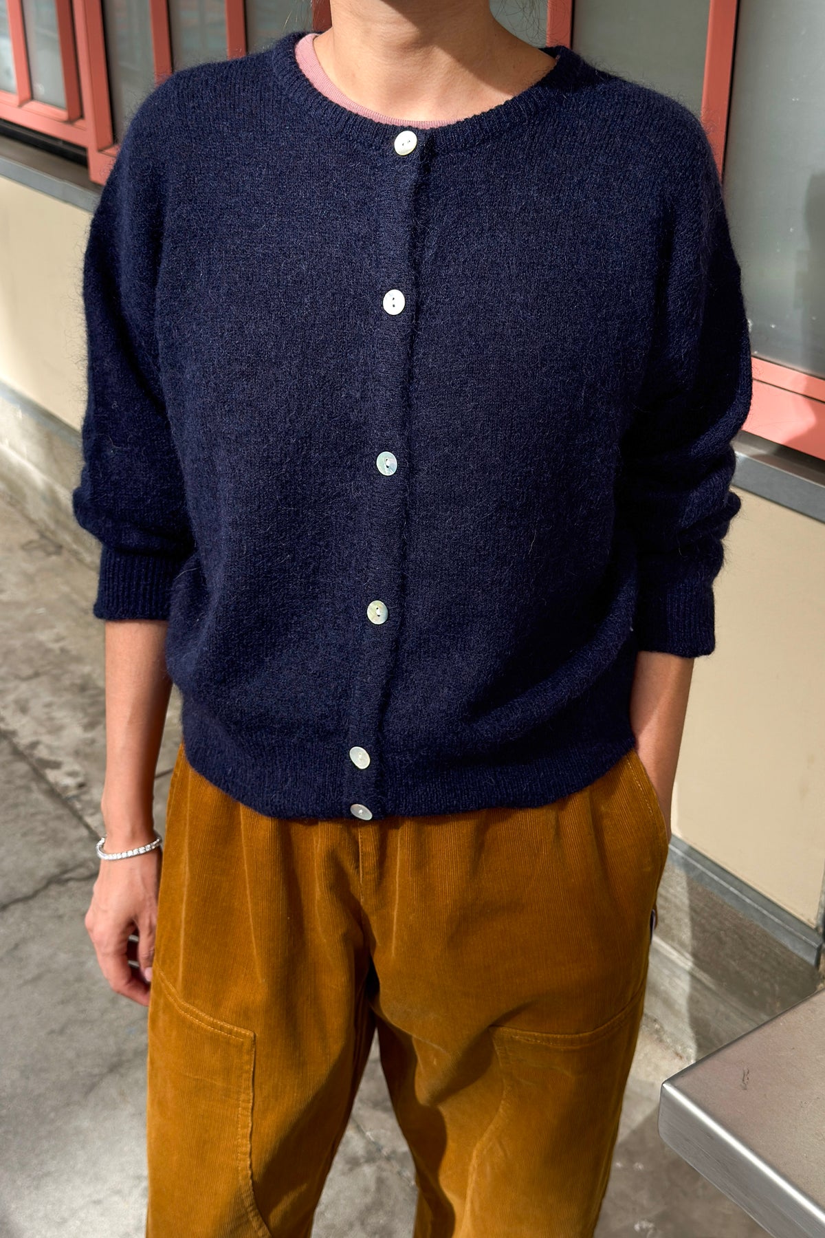 Ayla Mohair Cardigan - Navy