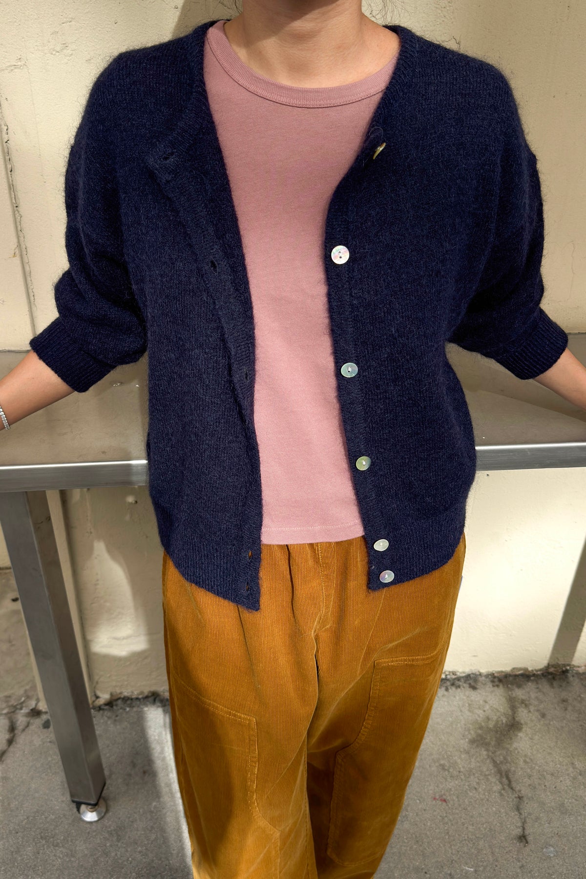 Ayla Mohair Cardigan - Navy