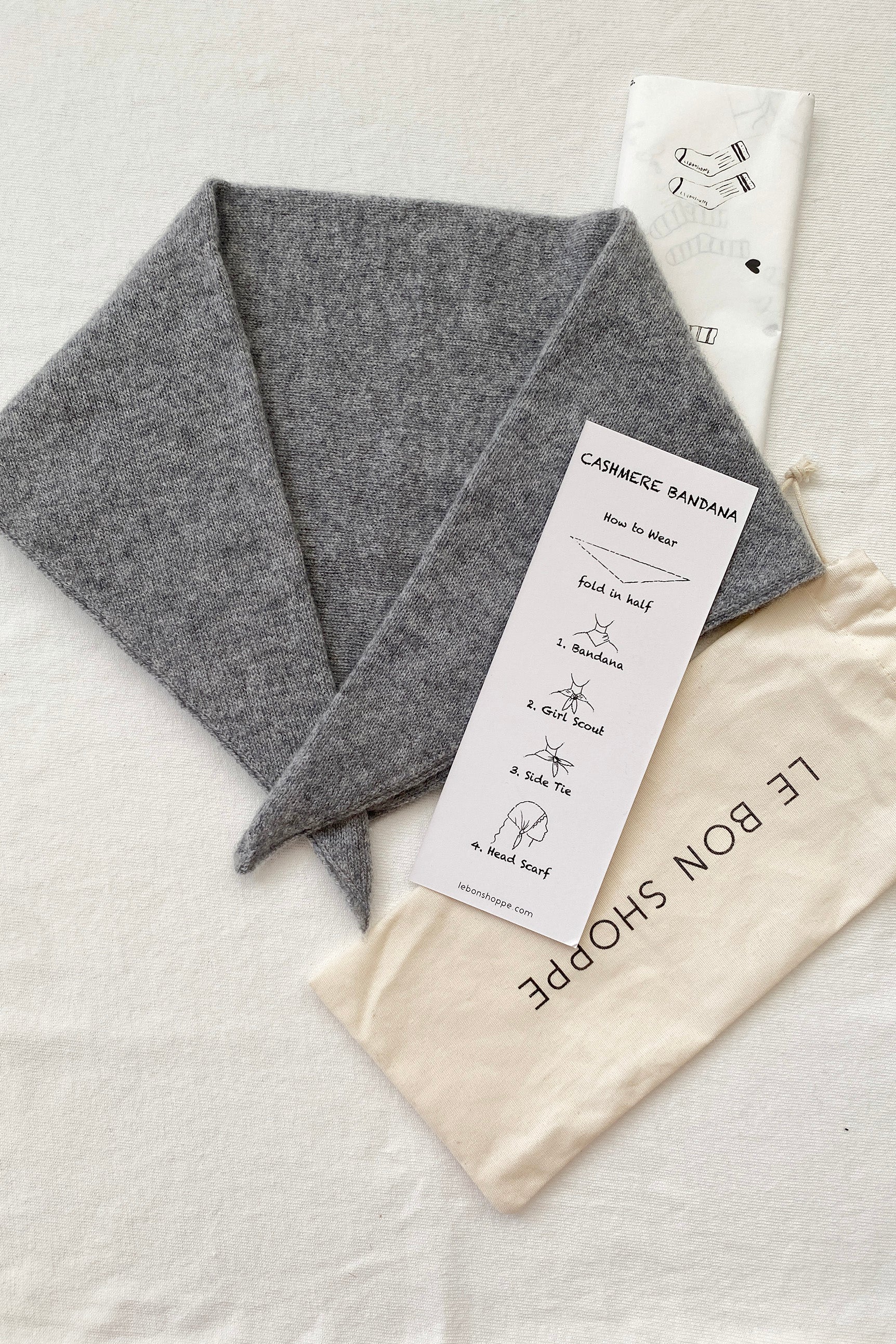 Cashmere Bandana - Ht.grey