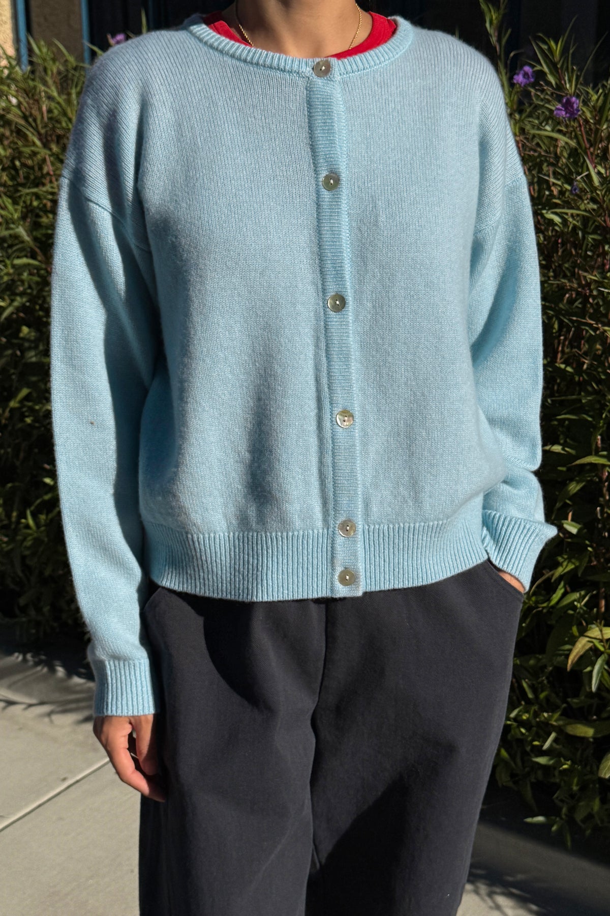 Bailey Cashmere Blend Cardigan - Baby Blue