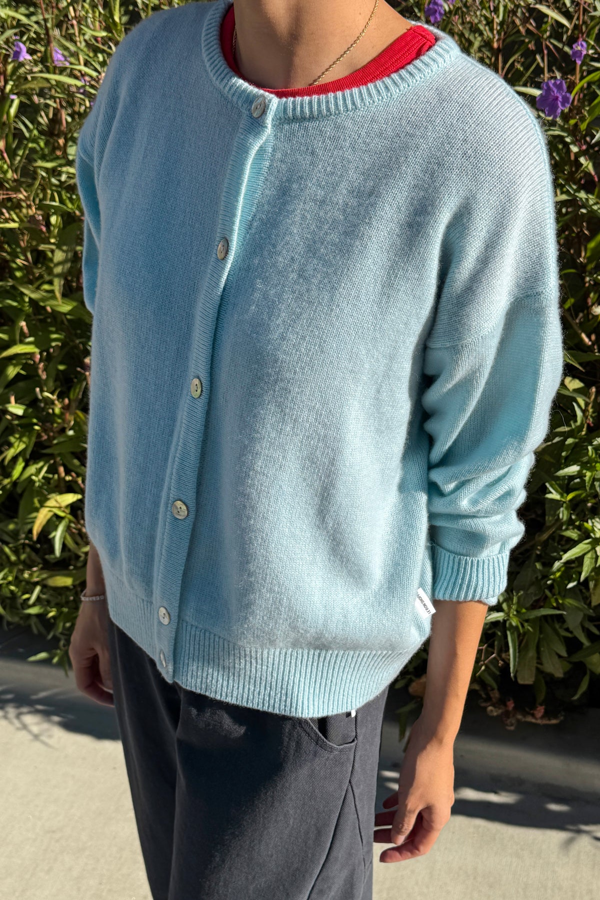 Bailey Cashmere Blend Cardigan - Baby Blue