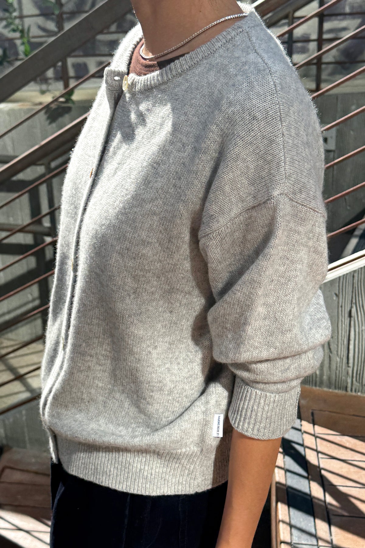 Bailey Cashmere Blend Cardigan - Icy Grey