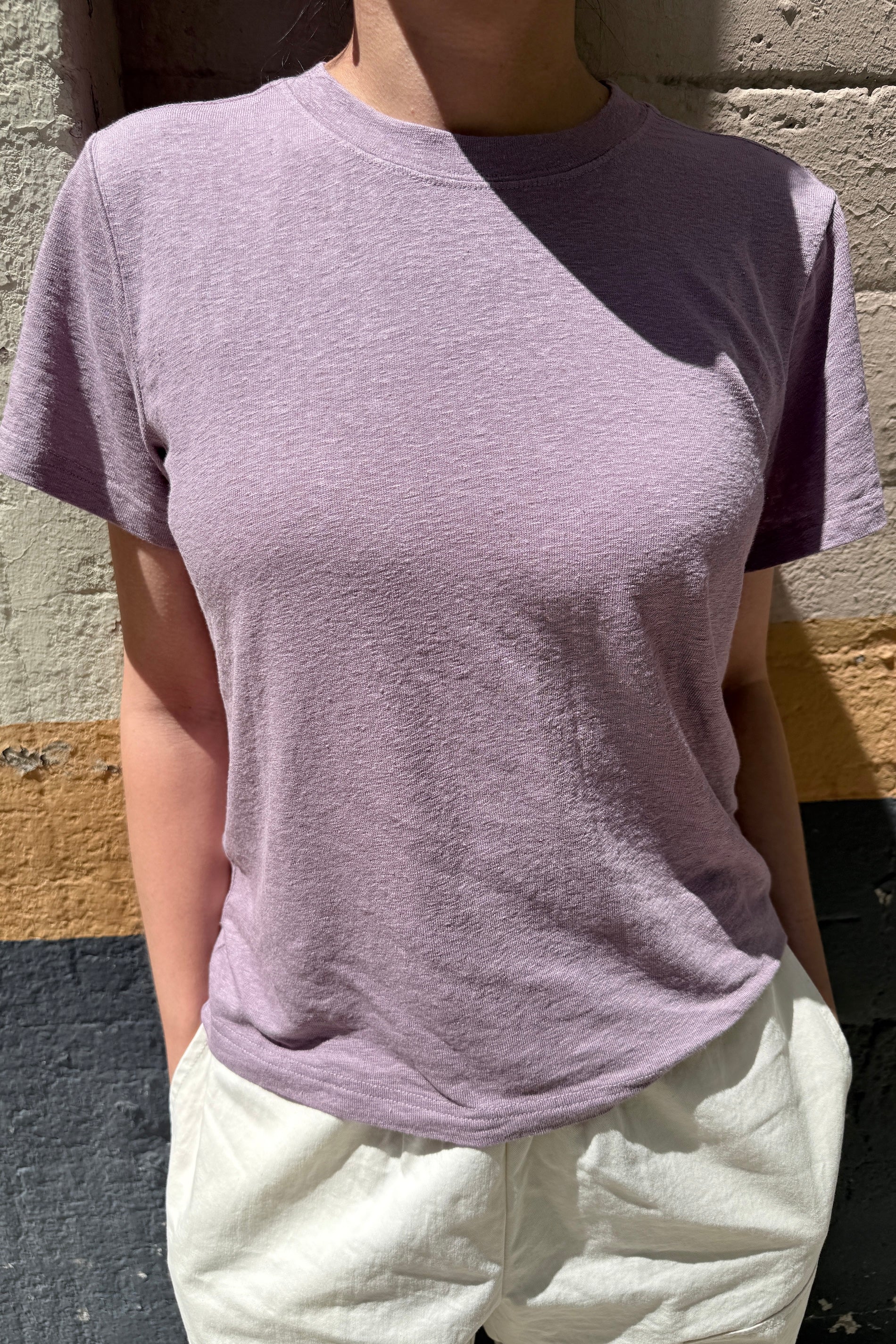 Bo Linen Blend Tee - Lavender