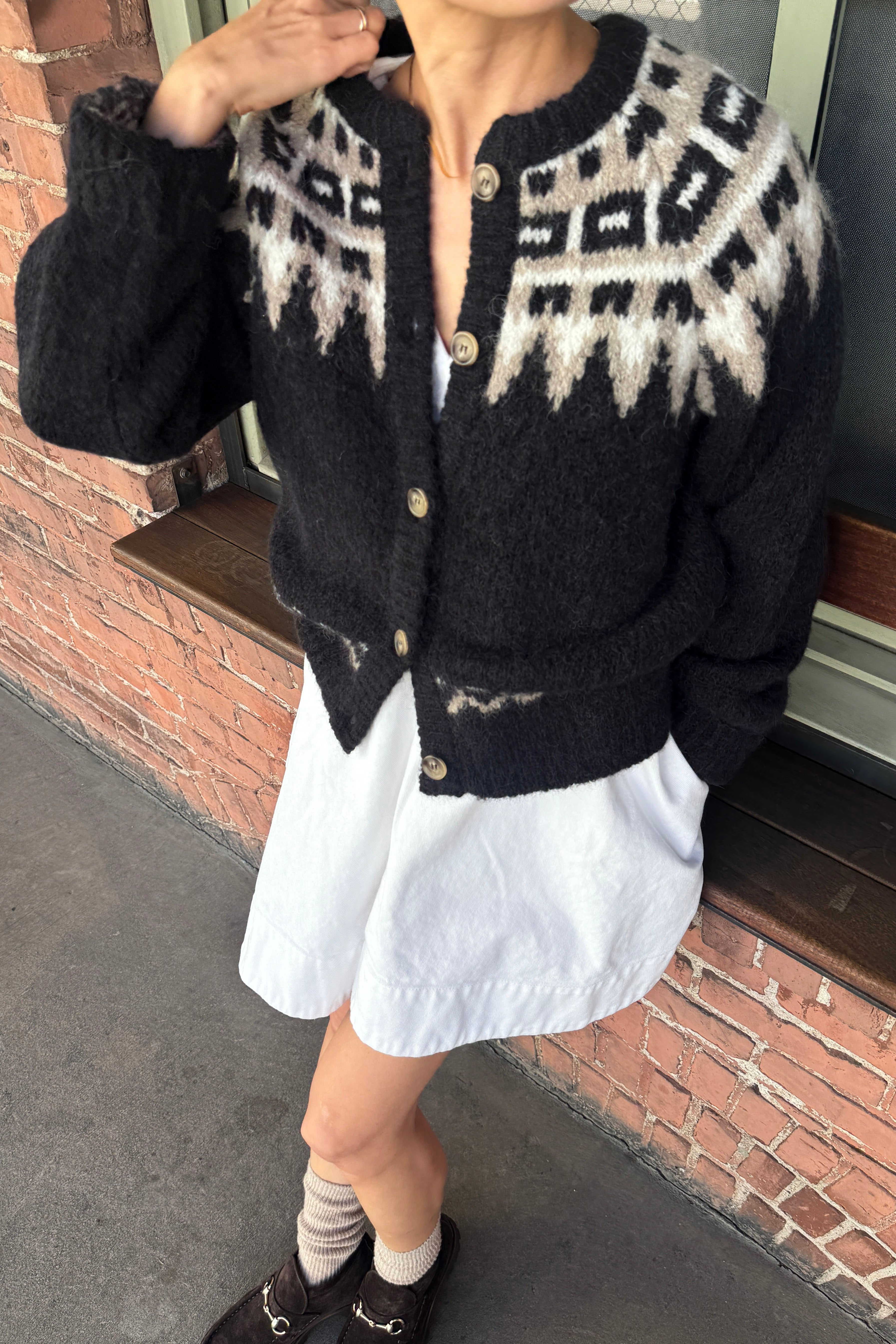 Alpaca Cabin Cardigan - Black