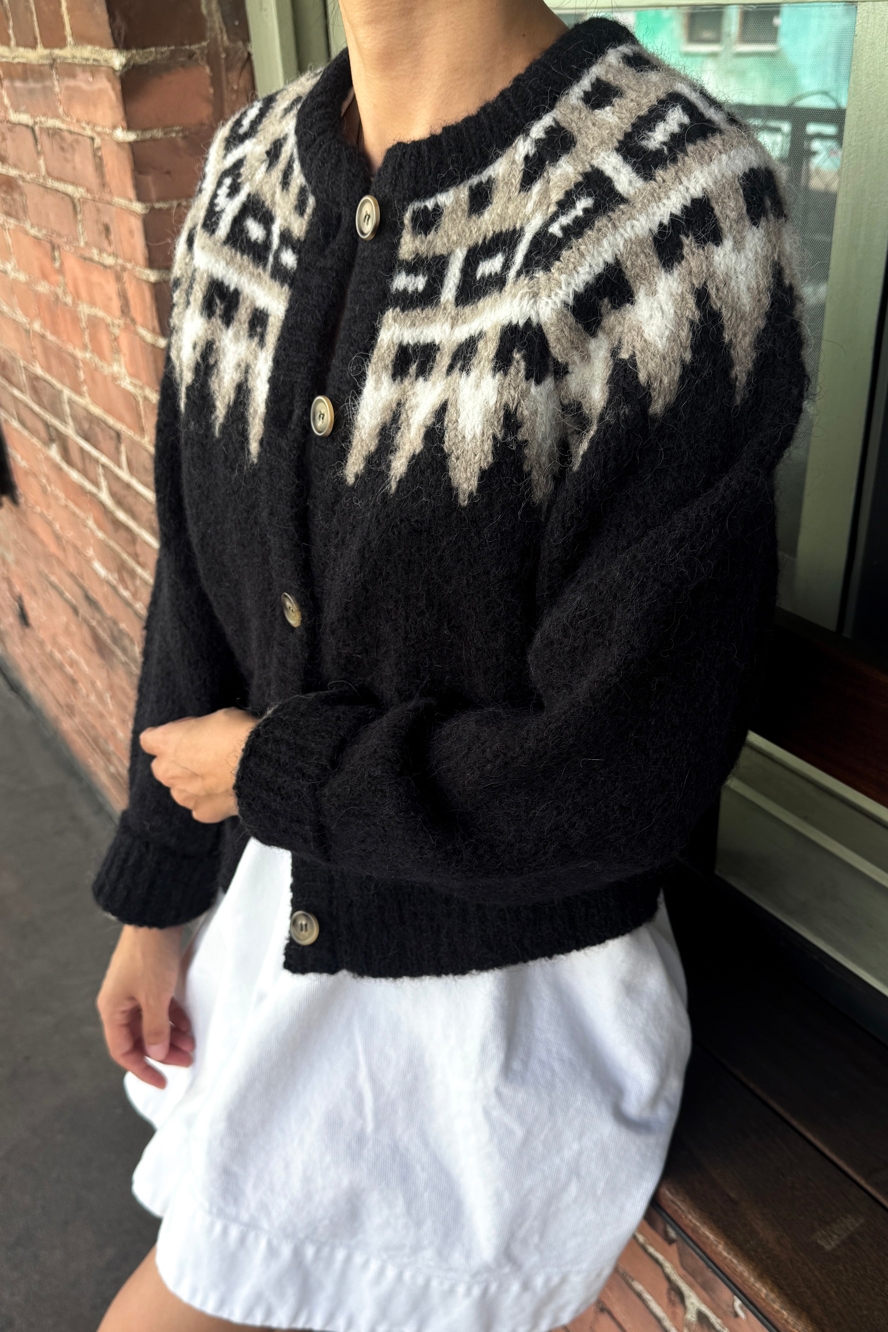 トップス VINTAGE alpaca cardigan black Alpaca Cabin Cardigan - Black