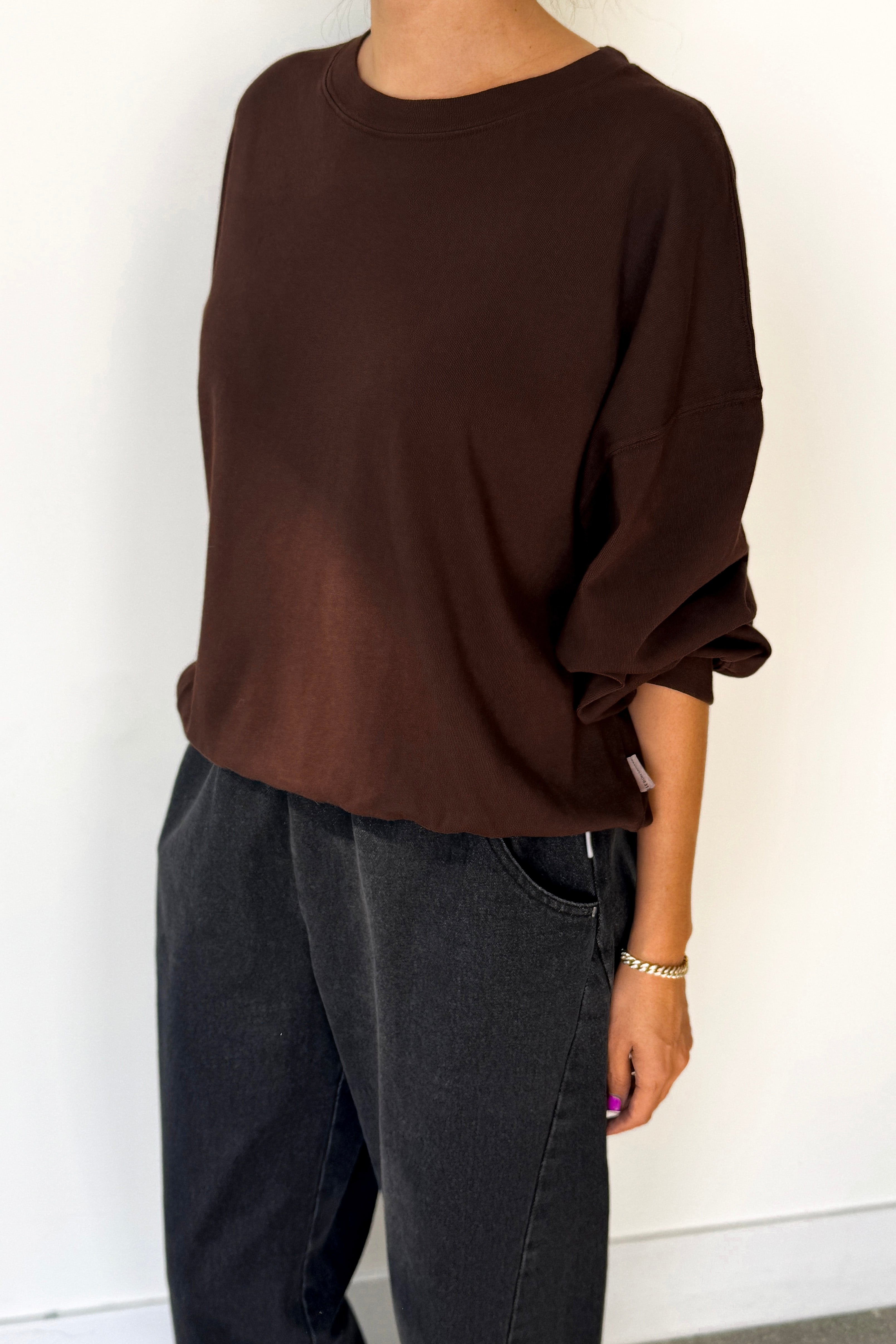 Cali Jersey Sweatshirt - Dark Cacao