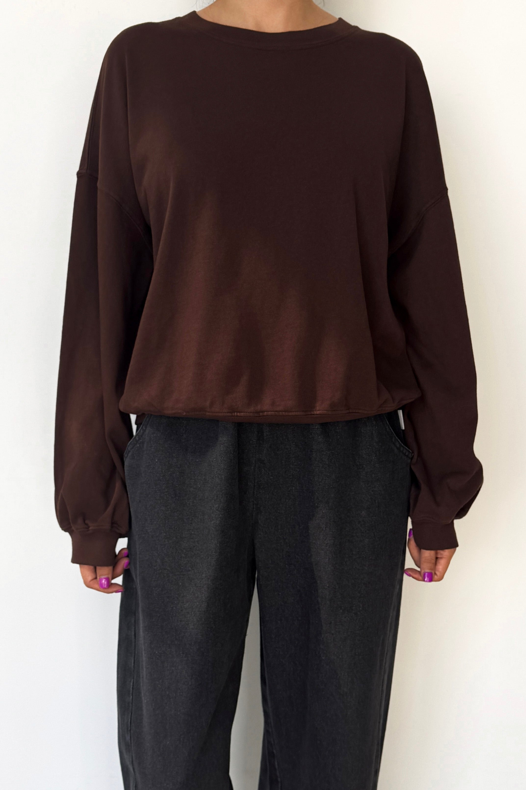 Cali Jersey Sweatshirt - Dark Cacao