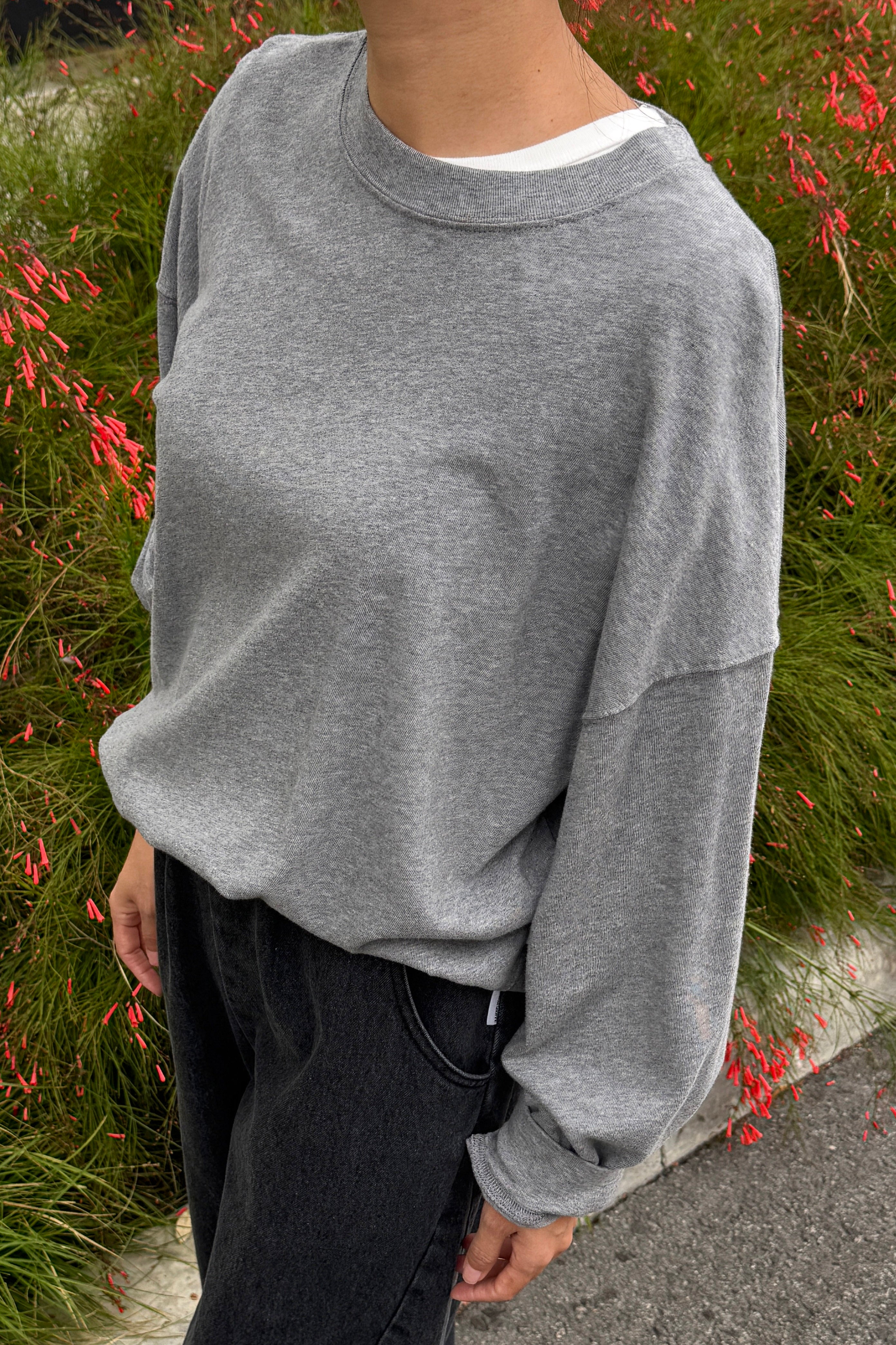 Cali Jersey Sweatshirt - Melange Grey