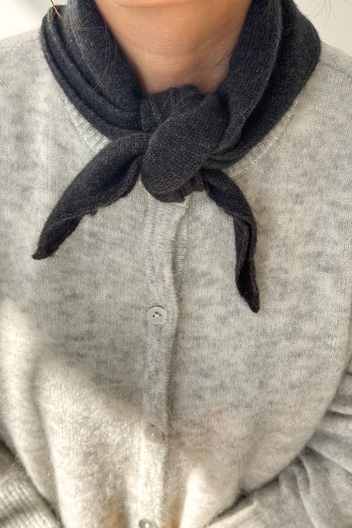 Cashmere Blend Bandana - Charcoal
