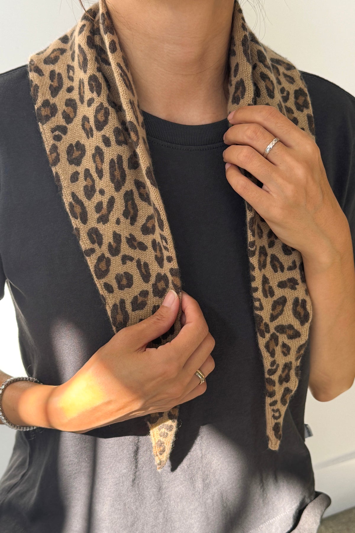 Cashmere Blend Bandana - Leopard