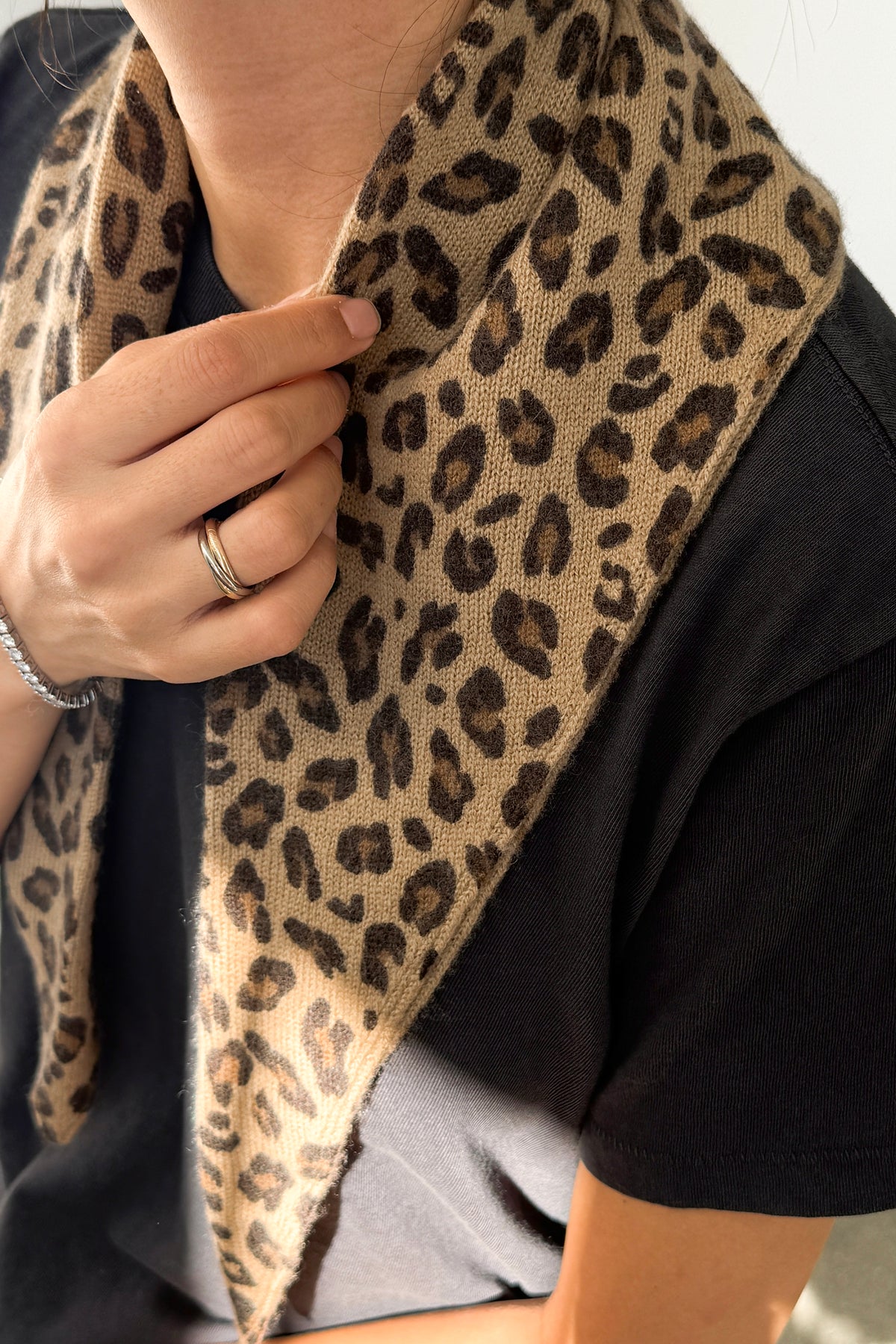 Cashmere Blend Bandana - Leopard